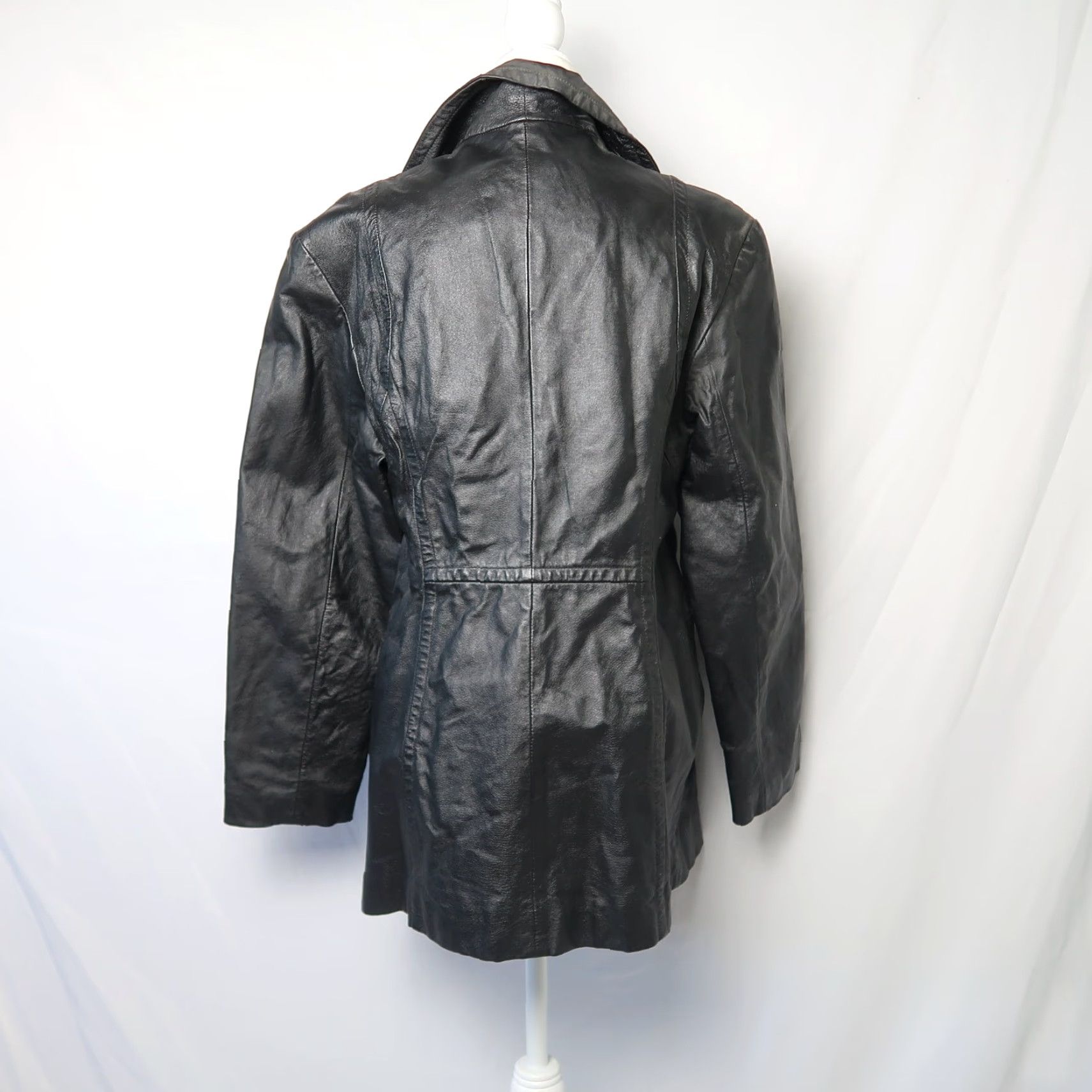 Vintage VINTAGE Winlit Jacket Leather Blazer Mid Length Black L 1990s Grunge Mens? Womens? Size L / US 10 / IT 46 - 5 Thumbnail
