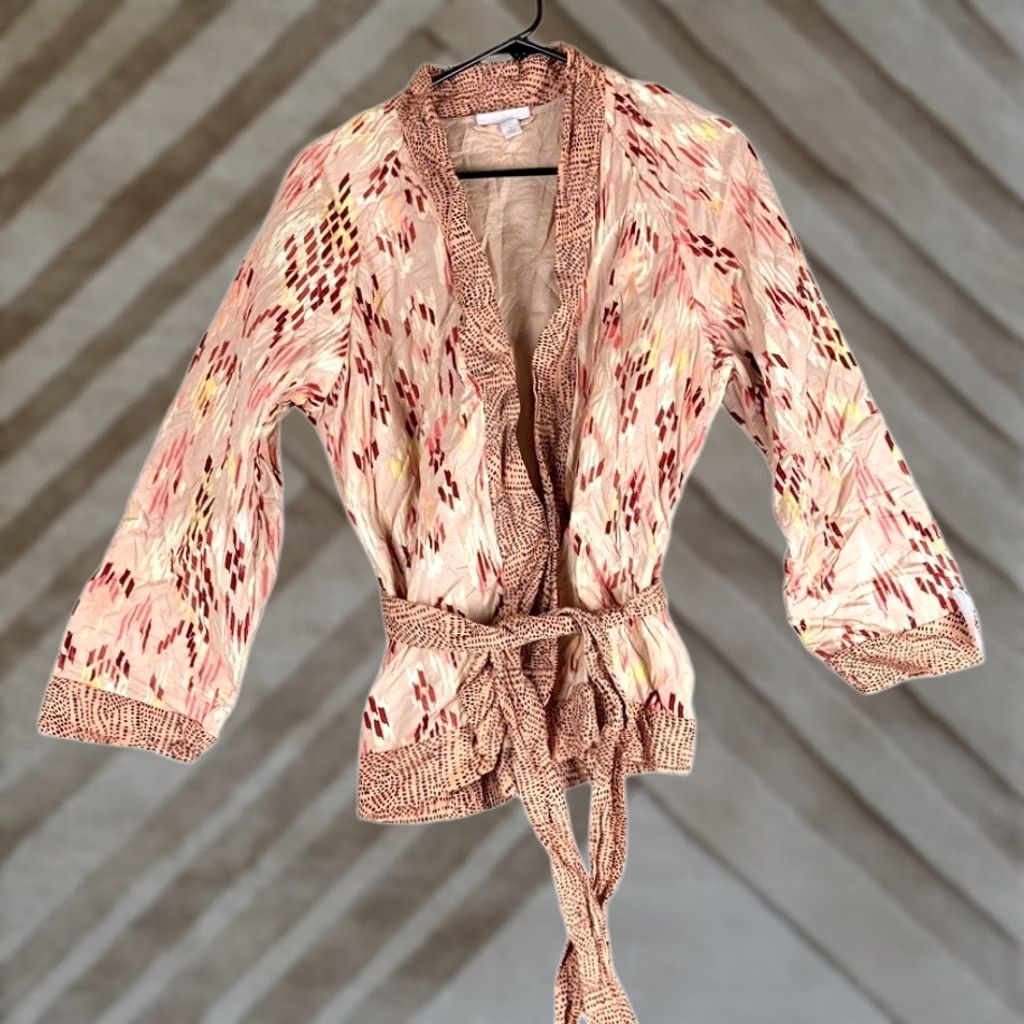 Express Express Womens Jacket Multicolor Quilted Open Front Belted Cotton Blend Small Jacket Blazer Womens Medium? Size S / US 4 / IT 40 - 1 Thumbnail
