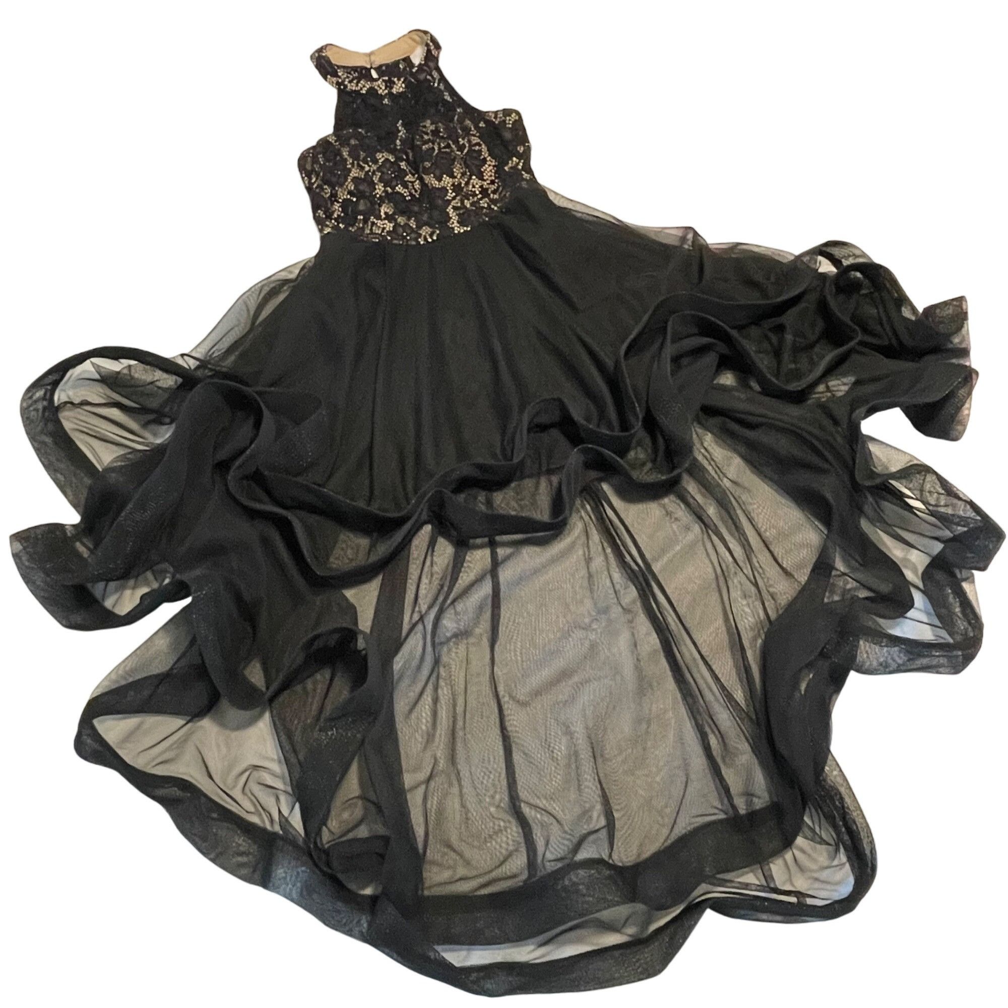 Other Speechless Black Lace & Mesh High-Low Dress Size 1 Size S / US 4 / IT 40 - 4 Thumbnail