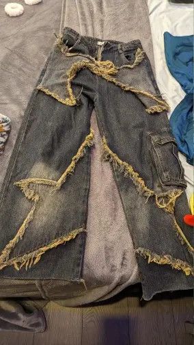 Individualized Shirts Baggy Jeans Star Patchwork Loose Straight Size 27" / US 4 / IT 40 - 4 Thumbnail