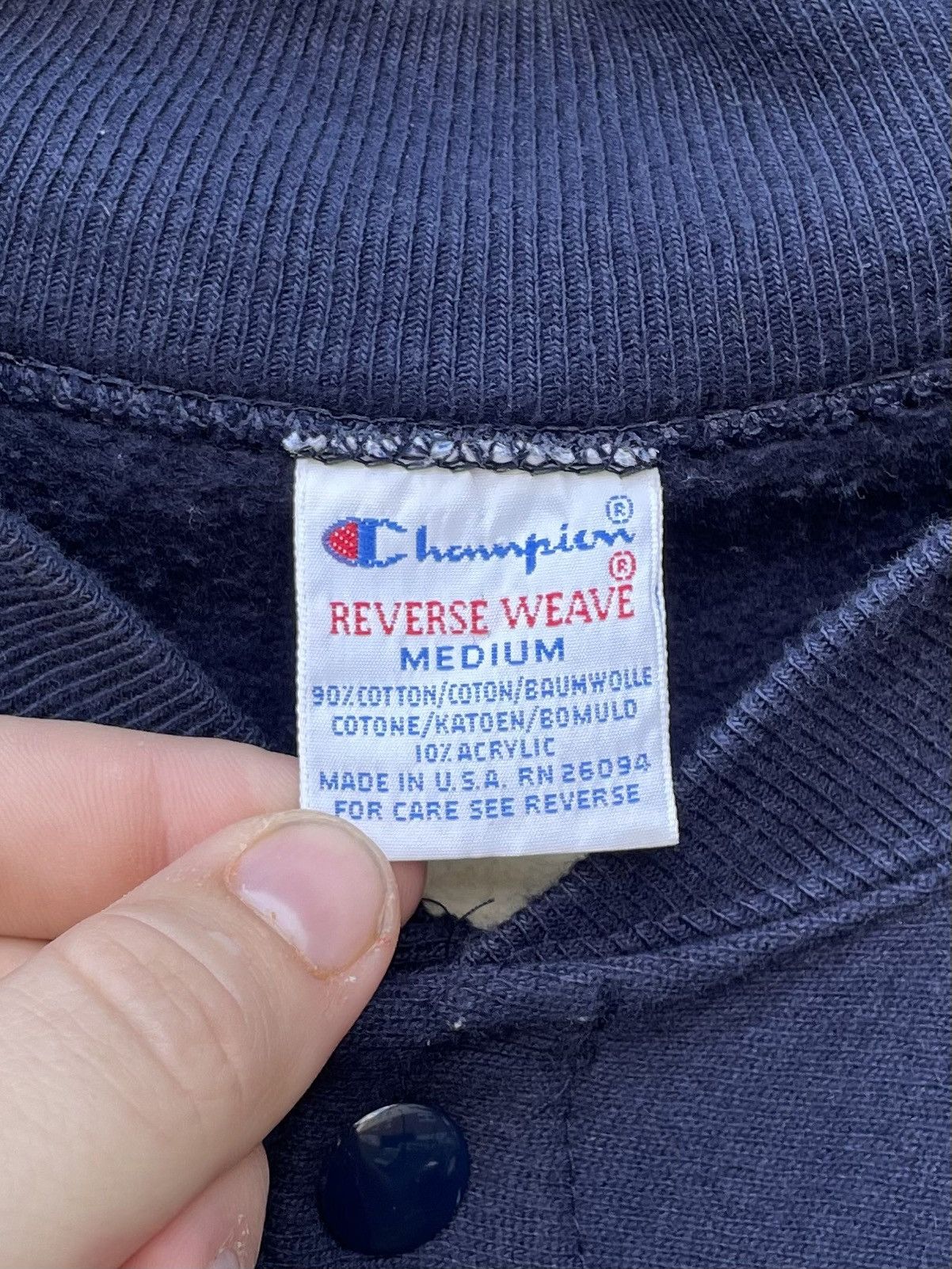 Champion Rare 90s Champion Reverse Weave Notre Dame Button Sweatshirt Size US M / EU 48-50 / 2 - 2 Thumbnail