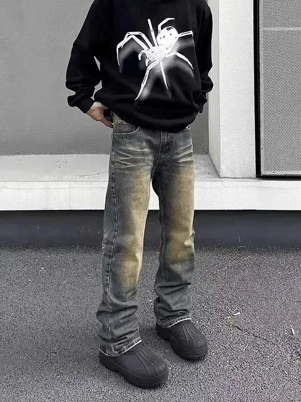 Japanese Brand × Jean Vintage washed yellow mud slightly flared jeans Size US 32 / EU 48 - 1 Thumbnail