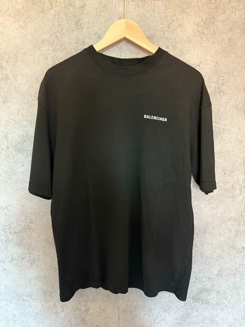 Balenciaga Balenciaga Black Logo Short Sleeve Tee Size US S / EU 44-46 / 1 - 1 Thumbnail