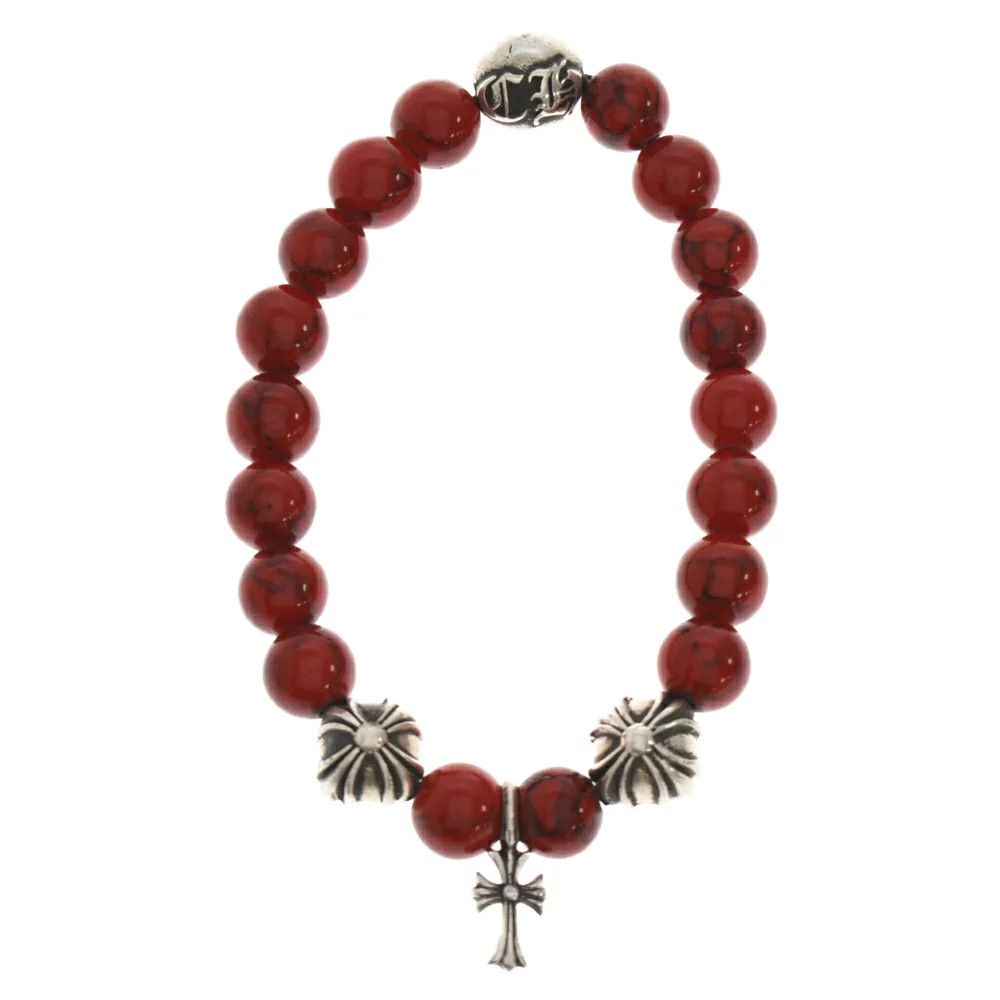 image of Chrome Hearts Red Bead Bracelet in White, Men's