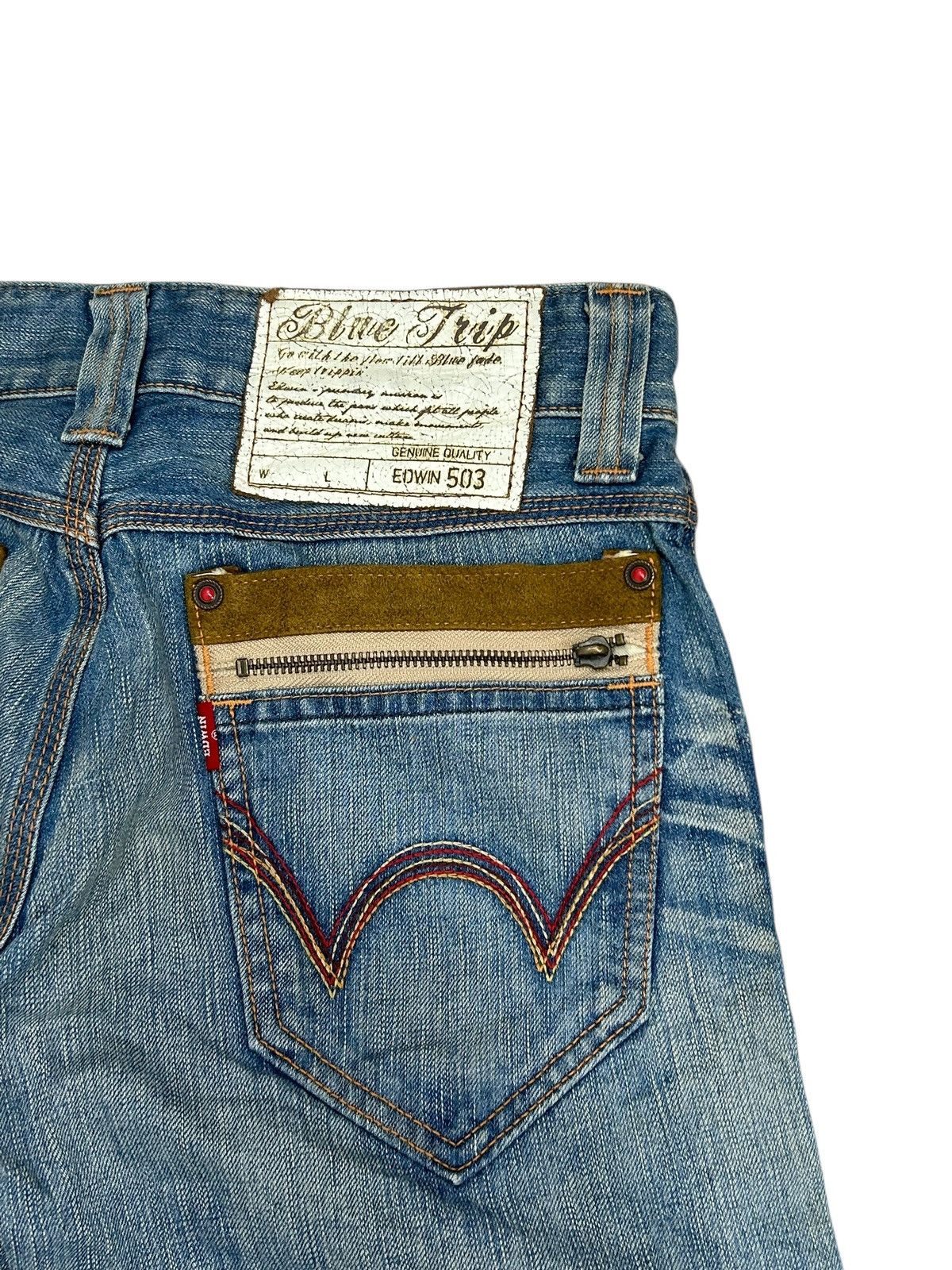 Edwin Vintage Edwin 503 Flare Blue Way Washed Light Blue Jean Size US 30 / EU 46 - 13 Thumbnail