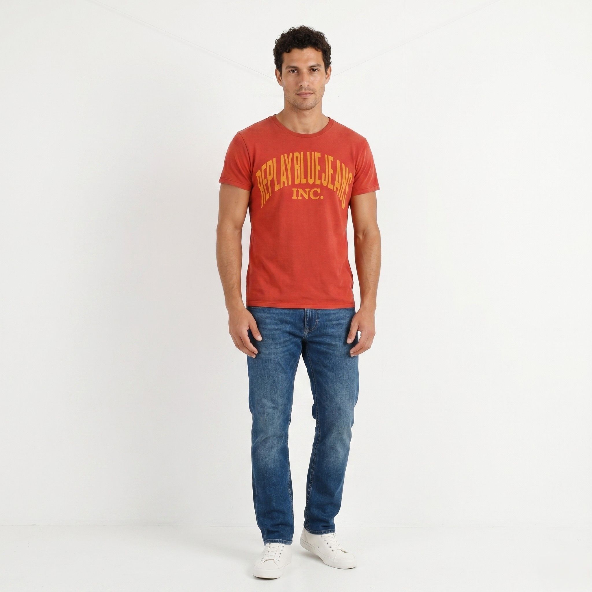 Replay Replay Men M Shirt Orange Graphic Cotton Crew Neck 6399 Size US M / EU 48-50 / 2 - 1 Thumbnail
