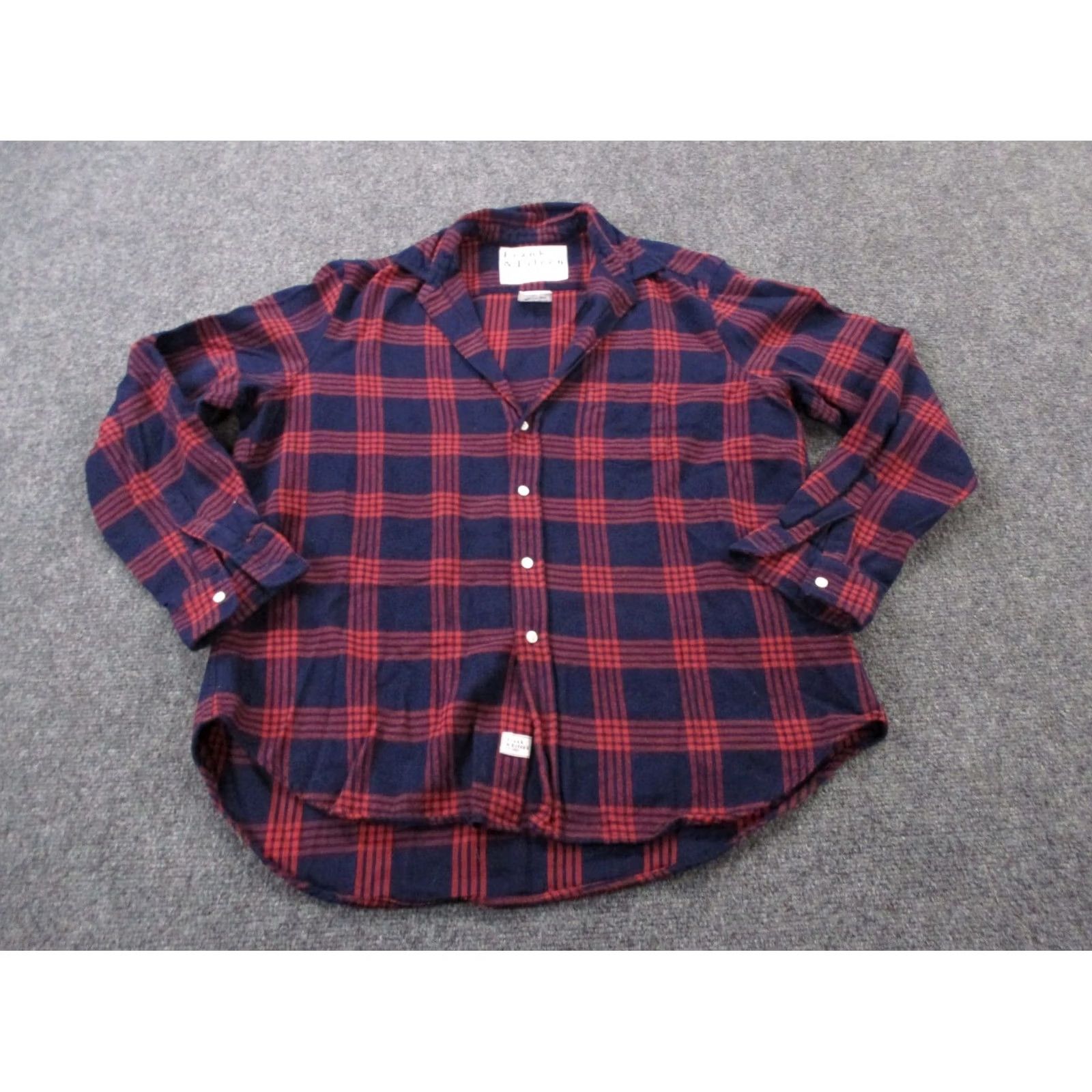 Frank & Eileen Frank Eileen Shirt Womens S Red Blue Plaid Flannel Casual Oversized Loose Size S / US 4 / IT 40 - 2 Thumbnail
