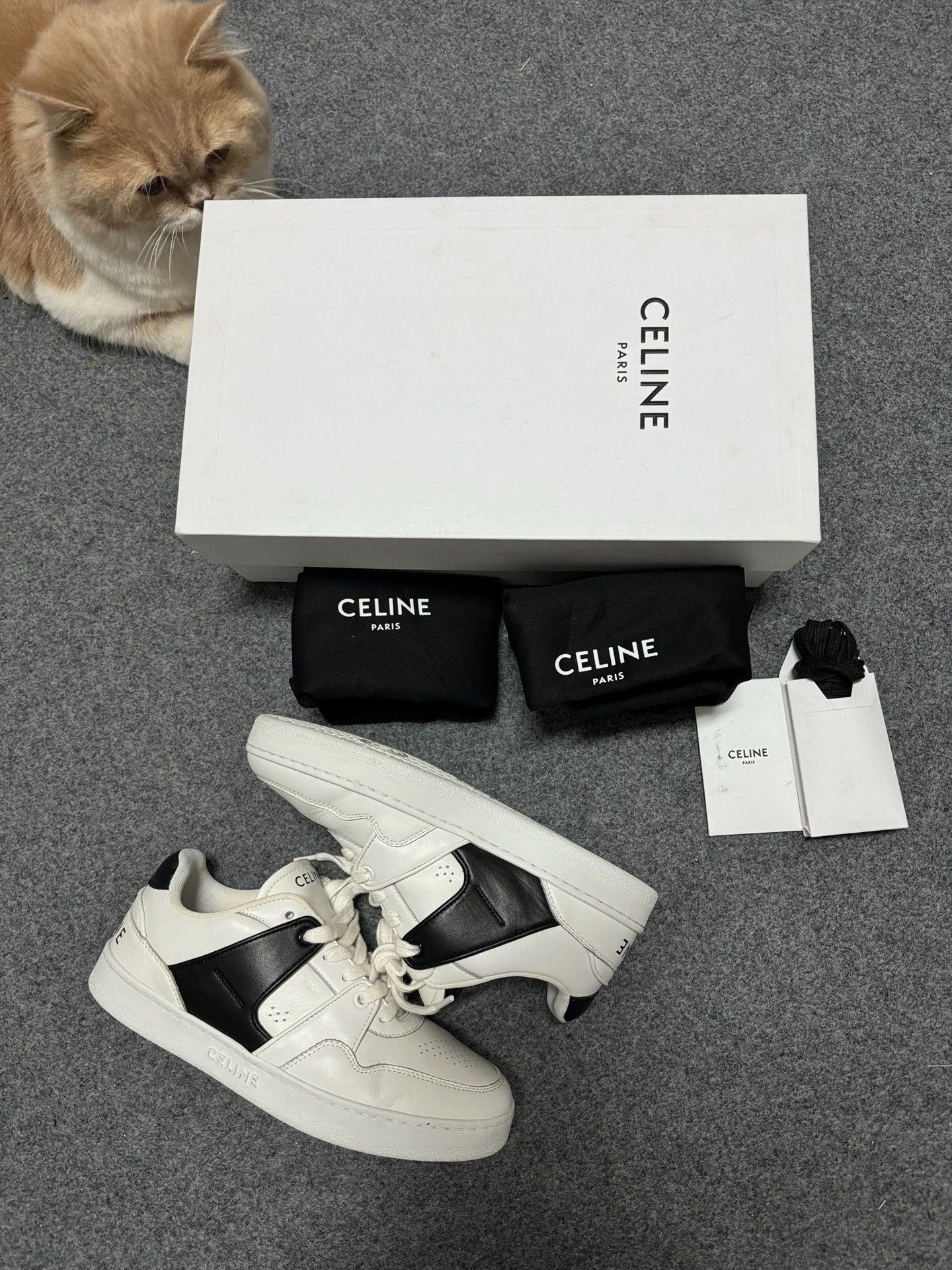 Celine Celine CT04 Leather Sneaker Panda White Black Size US 7.5 / IT 37.5 - 9 Thumbnail