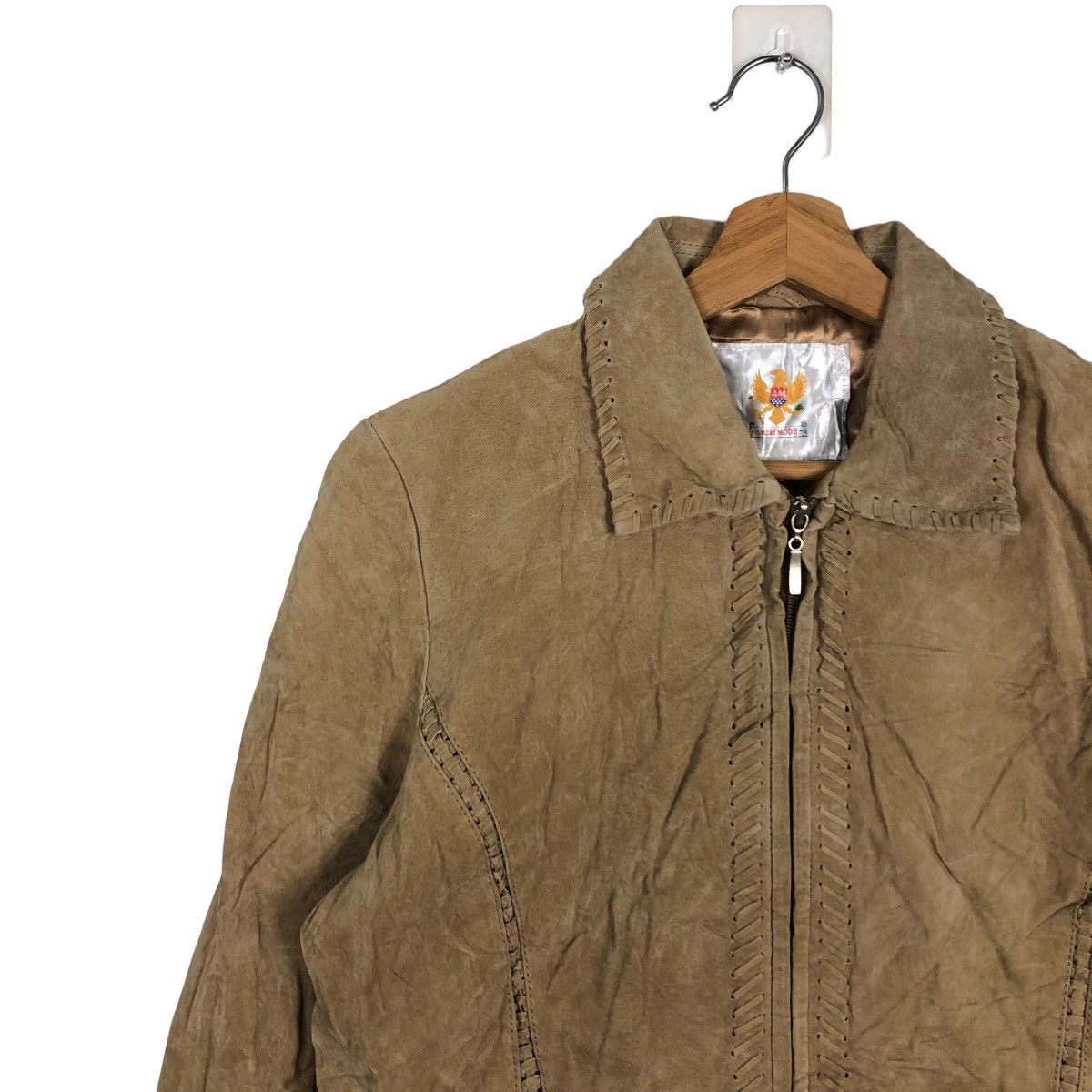 Genuine Leather 🔥Rare 90’s Leather Jacket Cowboy Design Ameri Design Japan Size US L / EU 52-54 / 3 - 7 Thumbnail