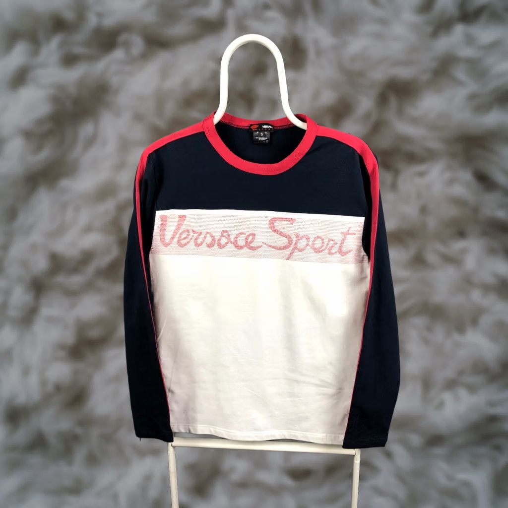 Versace Versace Sport Sweatshirt Mens Size S Multicolor Cotton Jersey Logo Embroidered Crew Neck Pullover Size US S / EU 44-46 / 1 - 1 Thumbnail