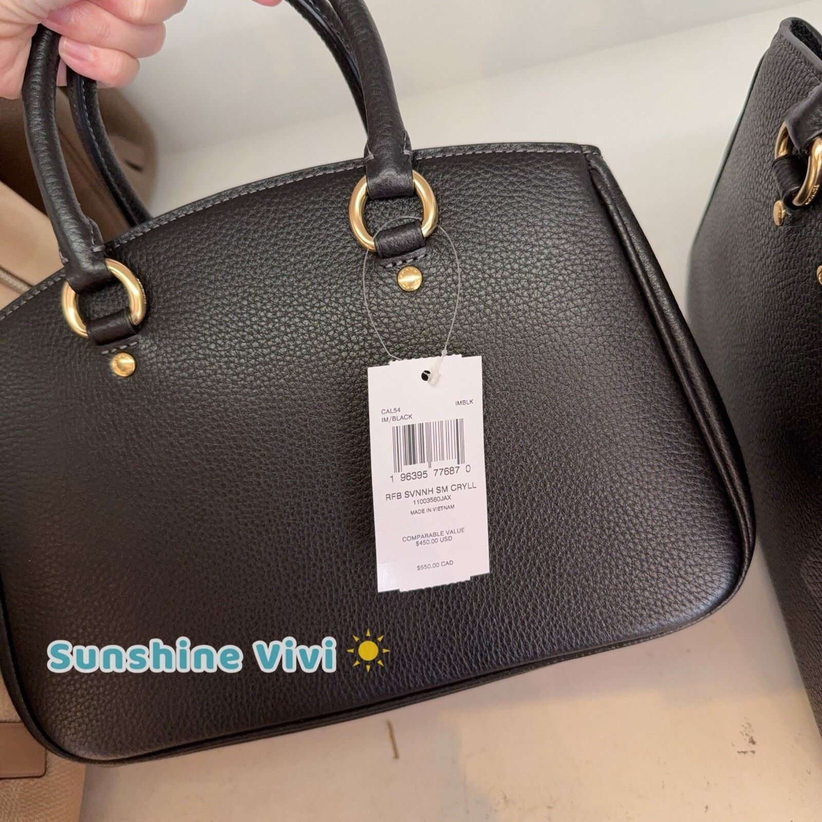 Coach NWT Coach Savannah Leather Carryall Satchel CAL54 Gold/Black Size ONE SIZE - 4 Thumbnail