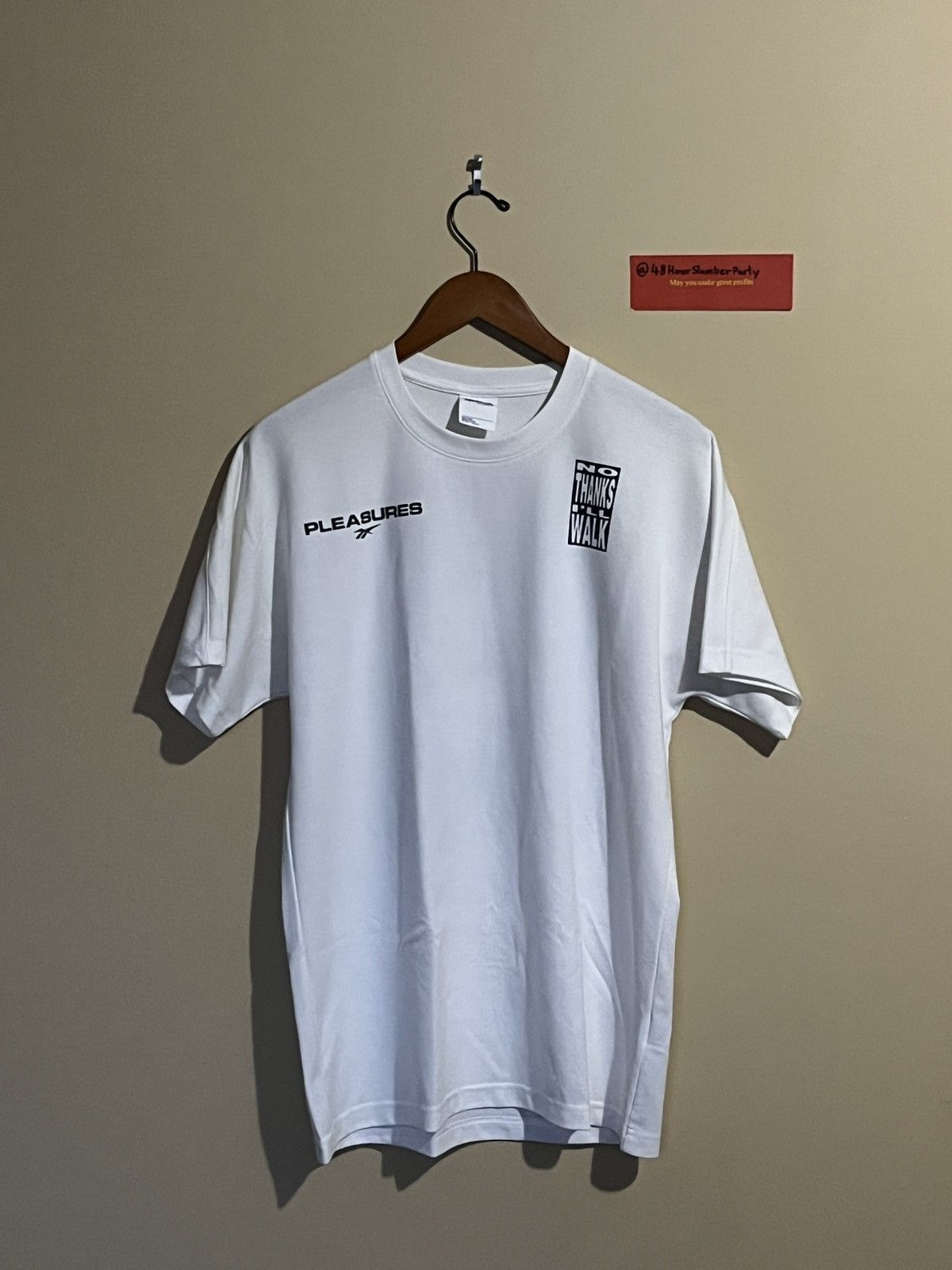 Pleasures × Reebok Reebok x Pleasures No Thanks I’ll Walk Tee - S Size US S / EU 44-46 / 1 - 1 Thumbnail