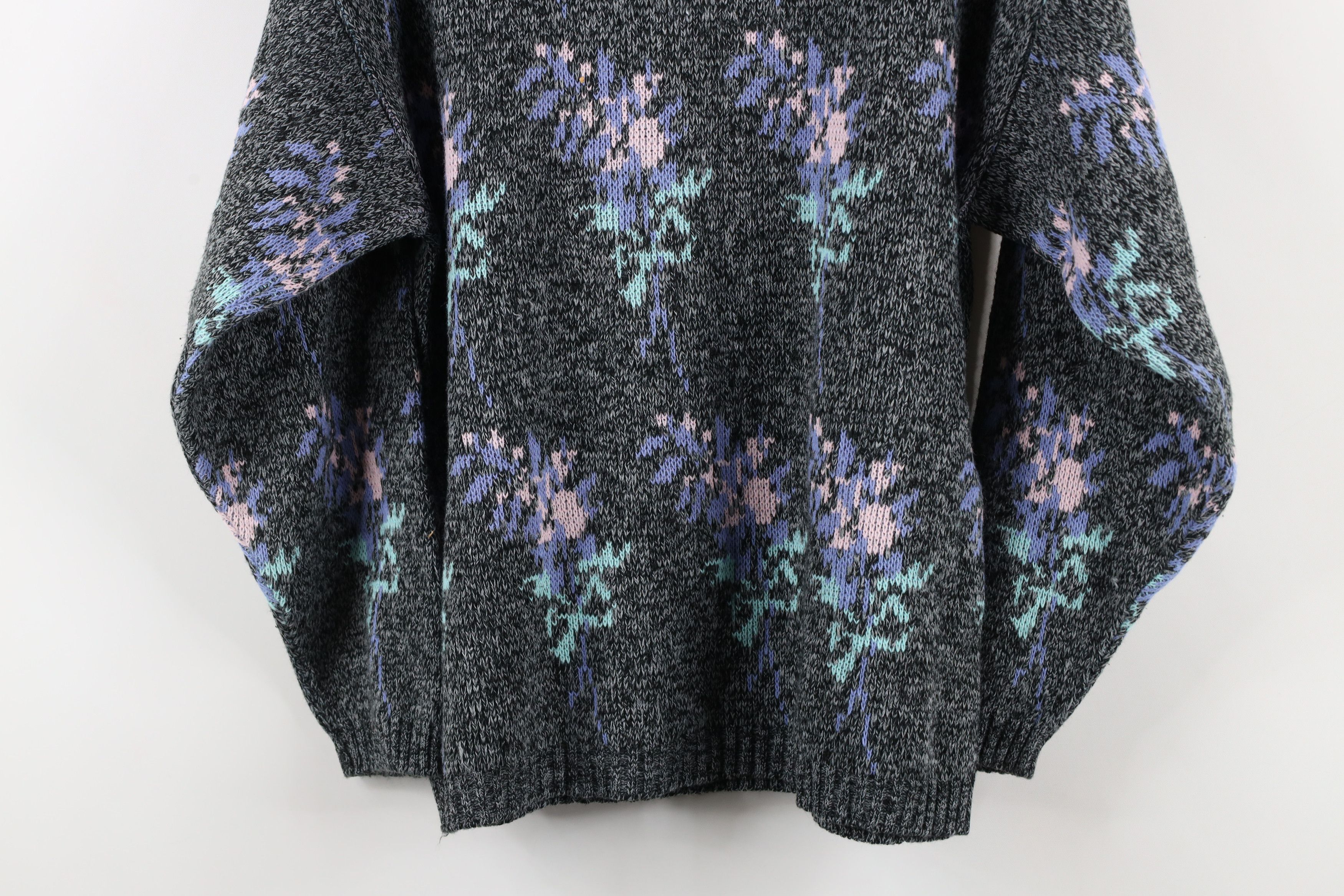 Vintage Vintage 90s Streetwear Flower Knit Crewneck Sweater USA Size M / US 6-8 / IT 42-44 - 10 Thumbnail
