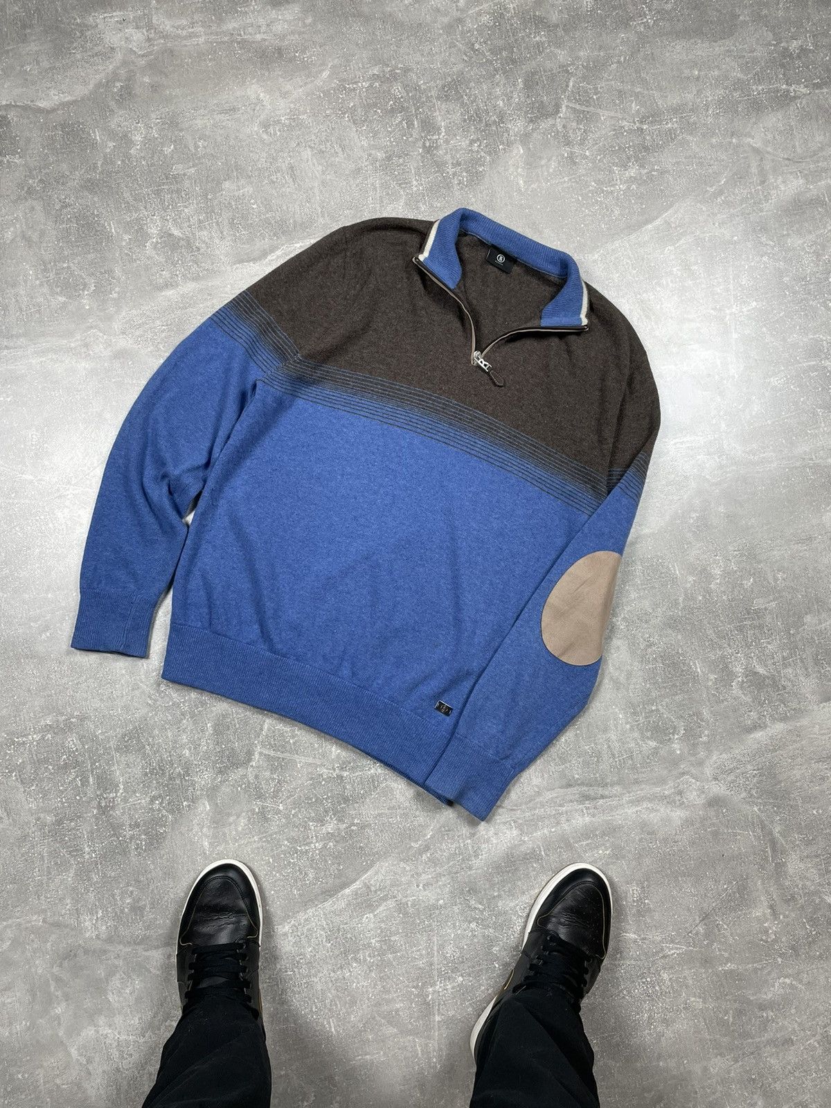 Bogner Bogner Zip Wool Blue Crew Neck Cardigan Sweater Size US XL / EU 56 / 4 - 2 Thumbnail