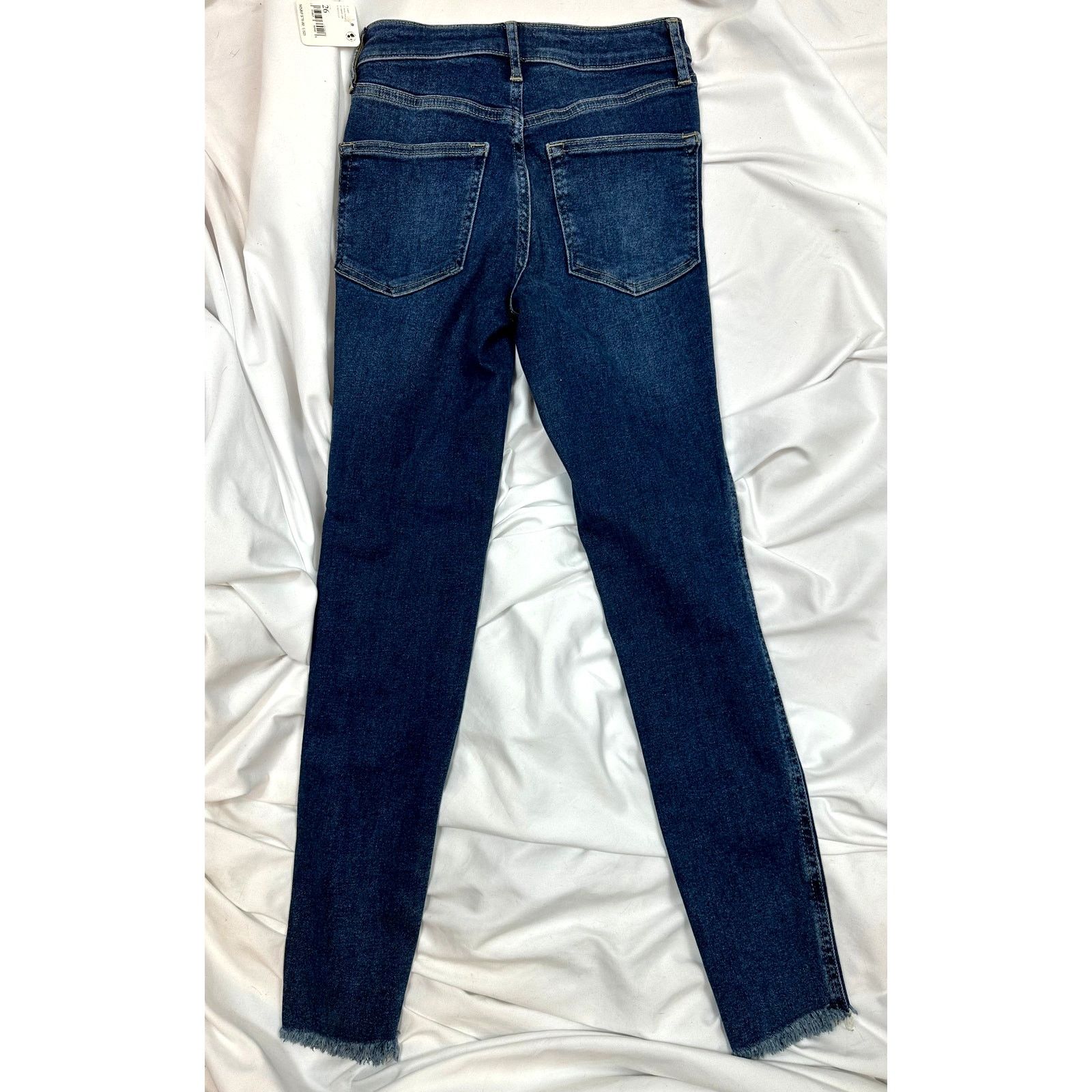 Free People Free People High-Rise Raw-Edge Skinny Jeans Deep Indigo 26 Size 26" / US 2 / IT 38 - 8 Thumbnail