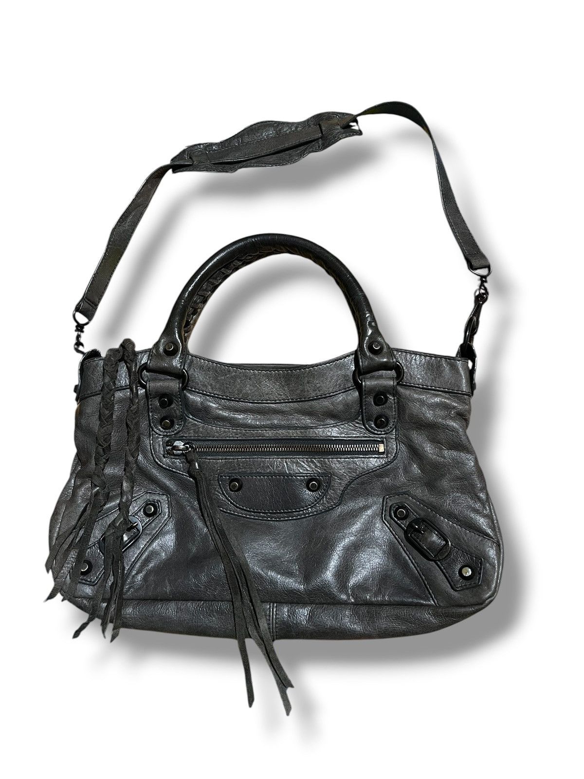 Vintage Gray city leather bag Size ONE SIZE - 1 Thumbnail