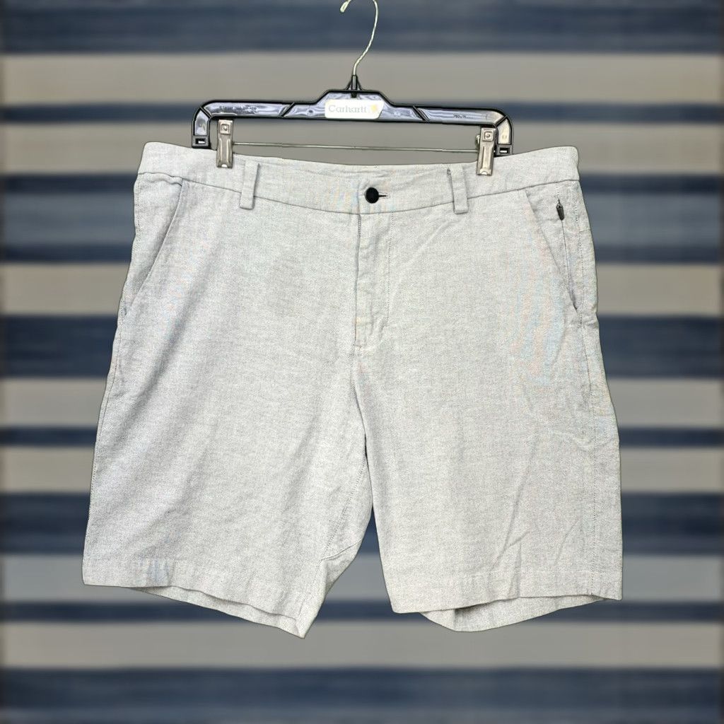 Lululemon Lululemon Commission Shorts Mens 36 Chino 9" Oxford White Twill Button Zipper Logo Casual Sports Size US 36 / EU 52 - 1 Thumbnail
