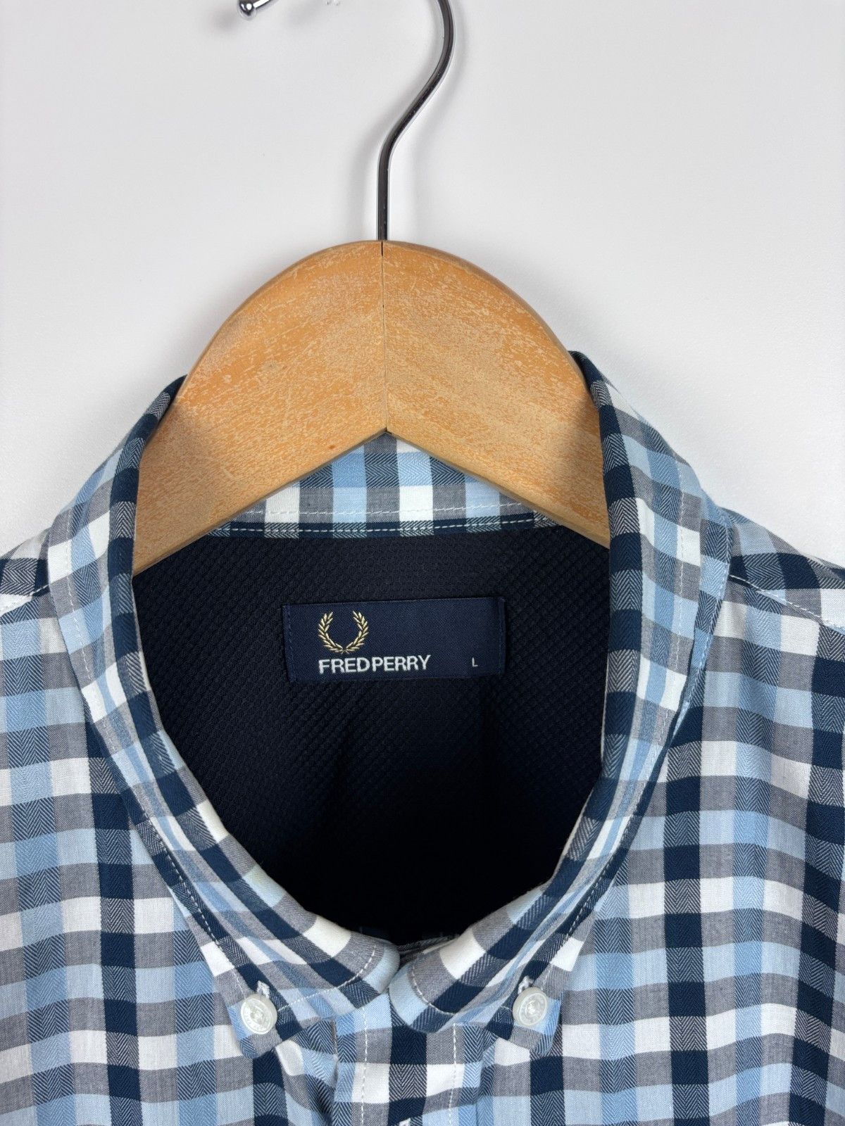 Fred Perry Fred Perry Long Sleeve Button Down Check Shirt Blue Size L Size US L / EU 52-54 / 3 - 4 Thumbnail