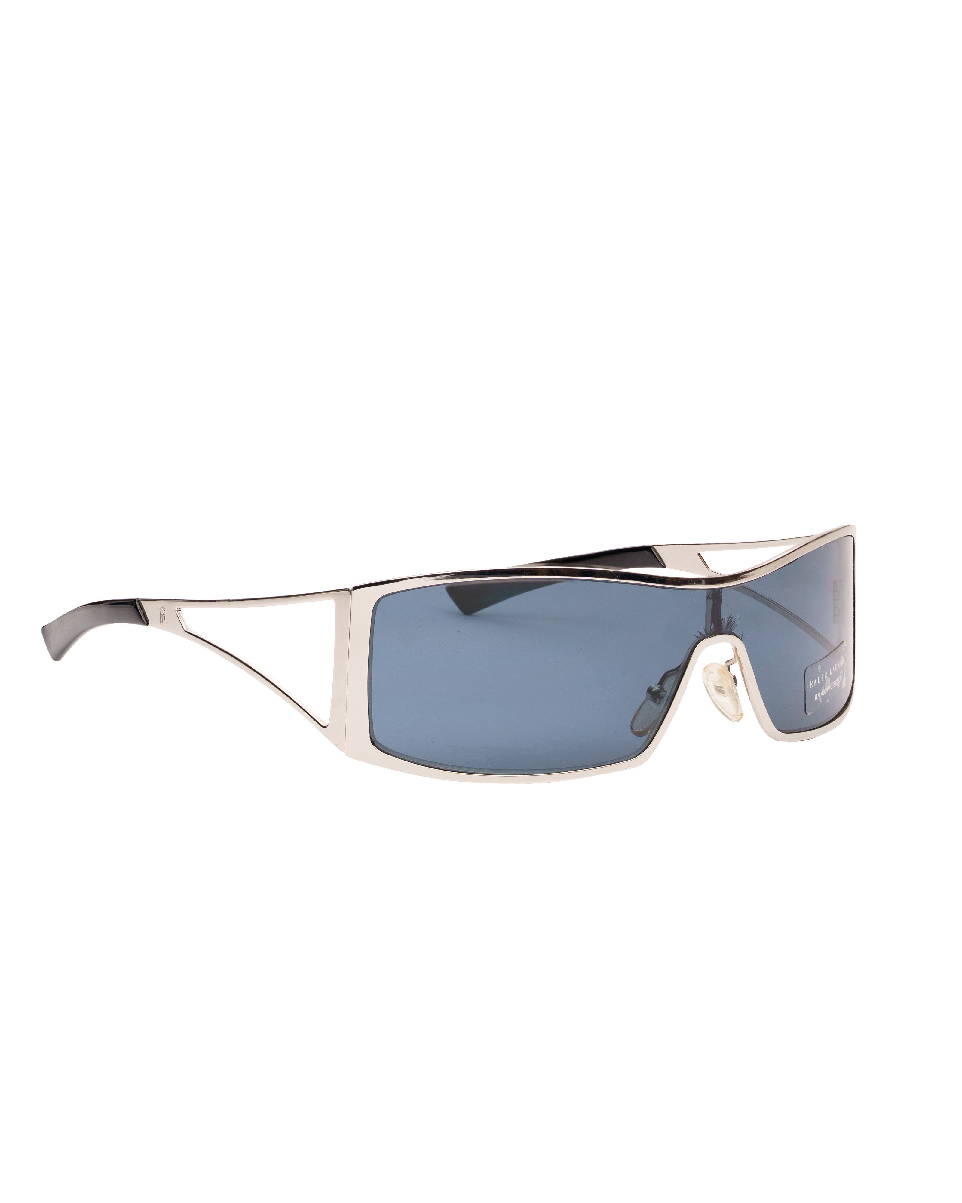 Ralph Lauren Ralph Lauren '90s Silver Mask with Blue Lenses Sunglasses Size ONE SIZE - 2 Thumbnail