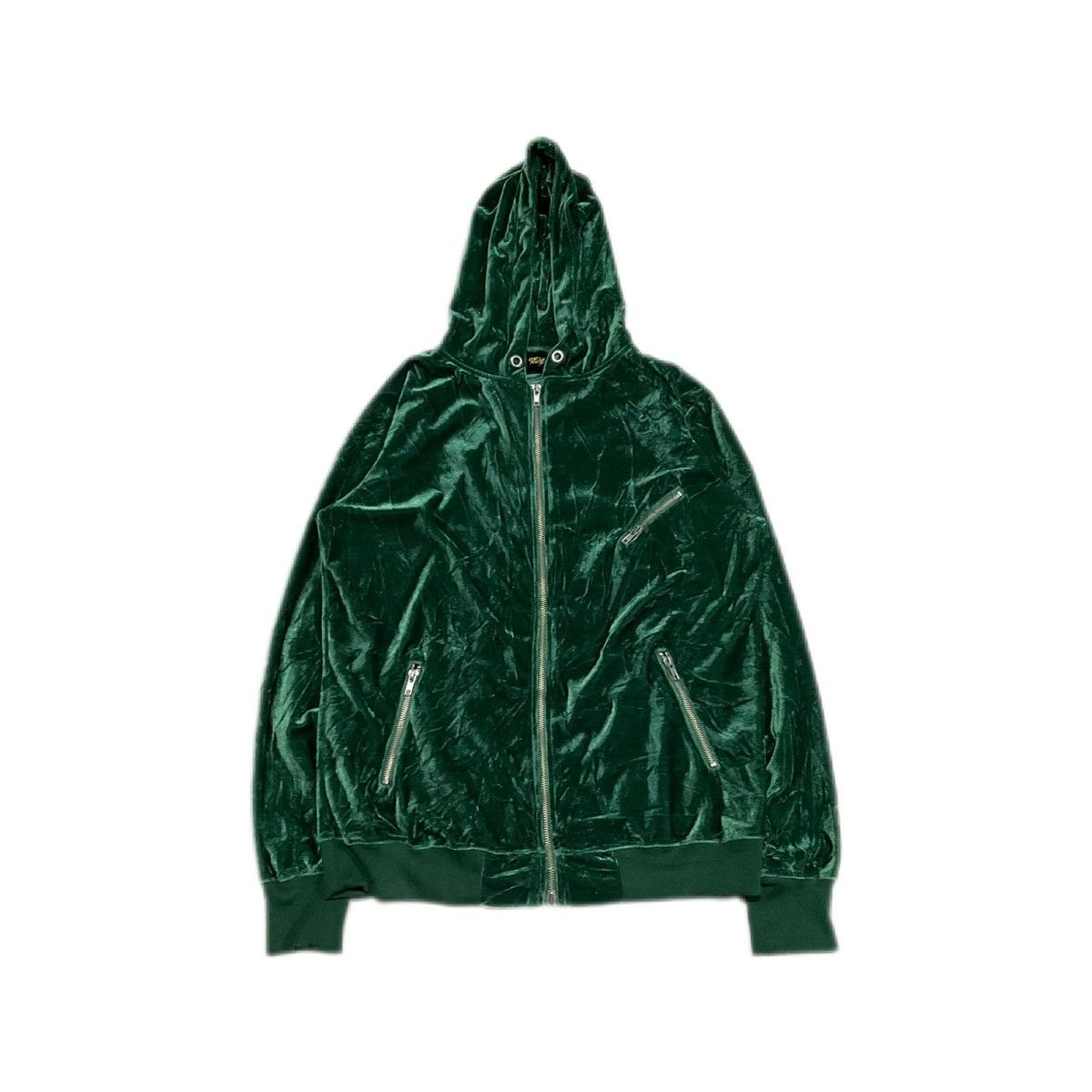 Hysteric Glamour 🔥Sick Y2K Japanese Brand Green Velvet Hoodie Hysteric Style Size US L / EU 52-54 / 3 - 2 Thumbnail