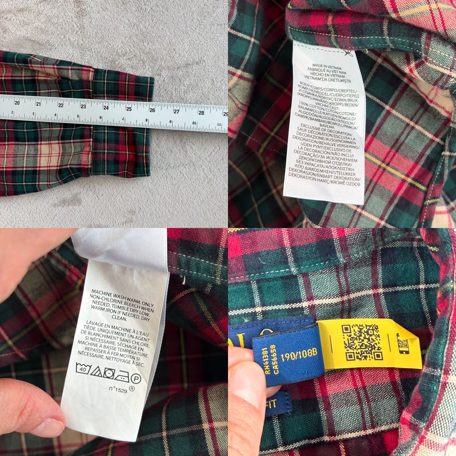 Polo Ralph Lauren VINTAGE Polo Ralph Lauren Classic Fit Flannel Shirt n Multi Lumberjack Plaid Flesh Pony Size US XXL / EU 58 / 5 - 8 Thumbnail