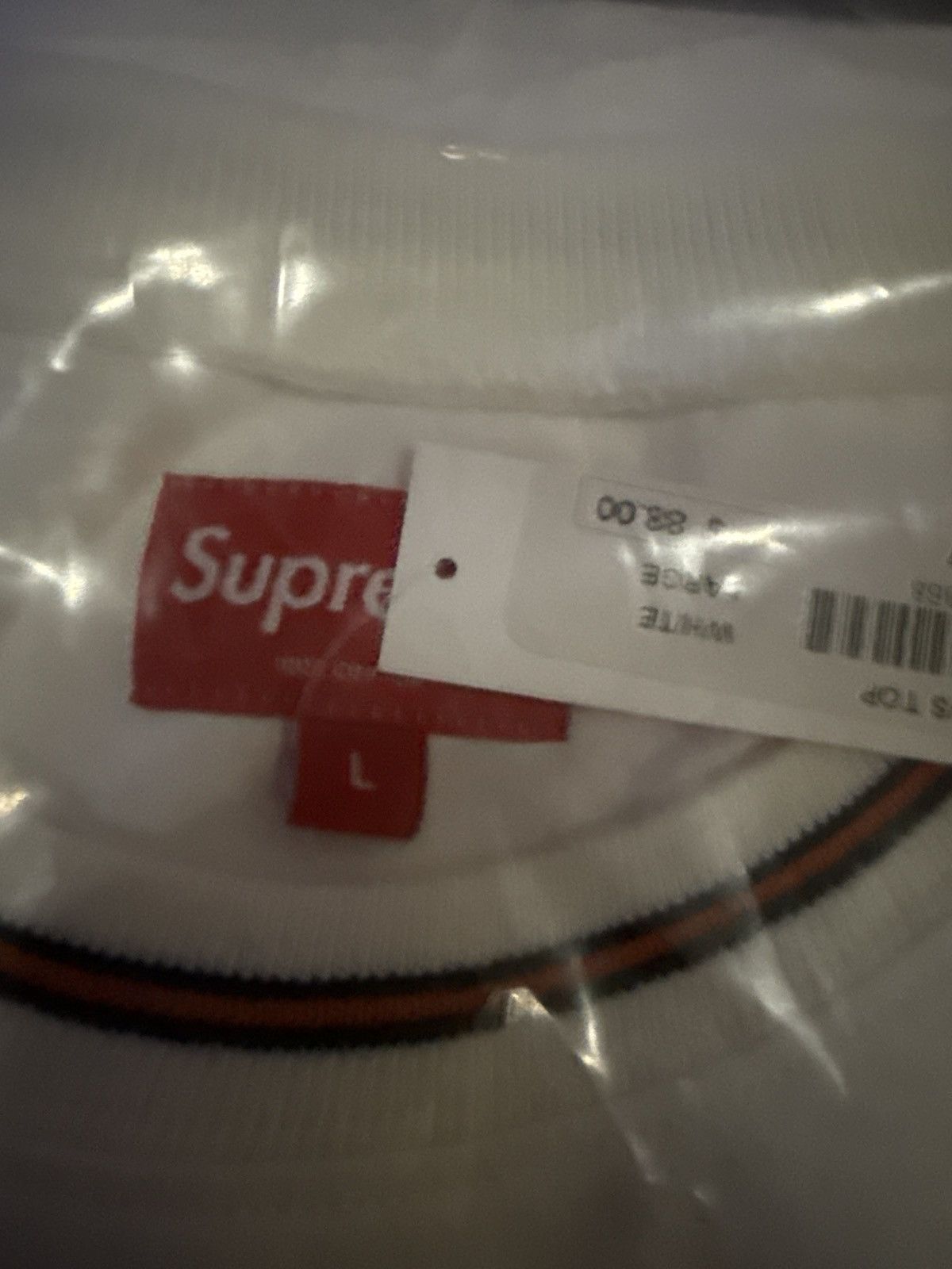 Supreme Supreme Bevel Long Sleeve White/Orange Size US L / EU 52-54 / 3 - 2 Thumbnail