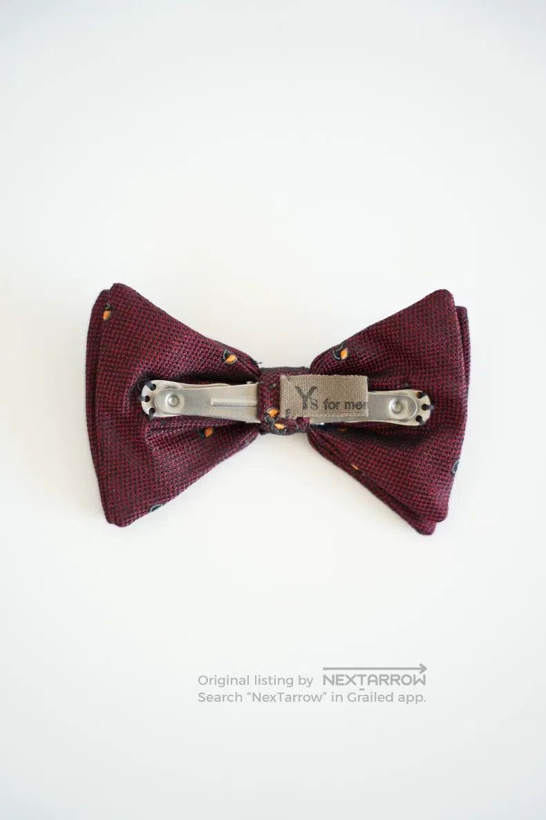 Yohji Yamamoto Yohji Yamamoto Burgundy Silk Bow Tie Size ONE SIZE - 3 Thumbnail