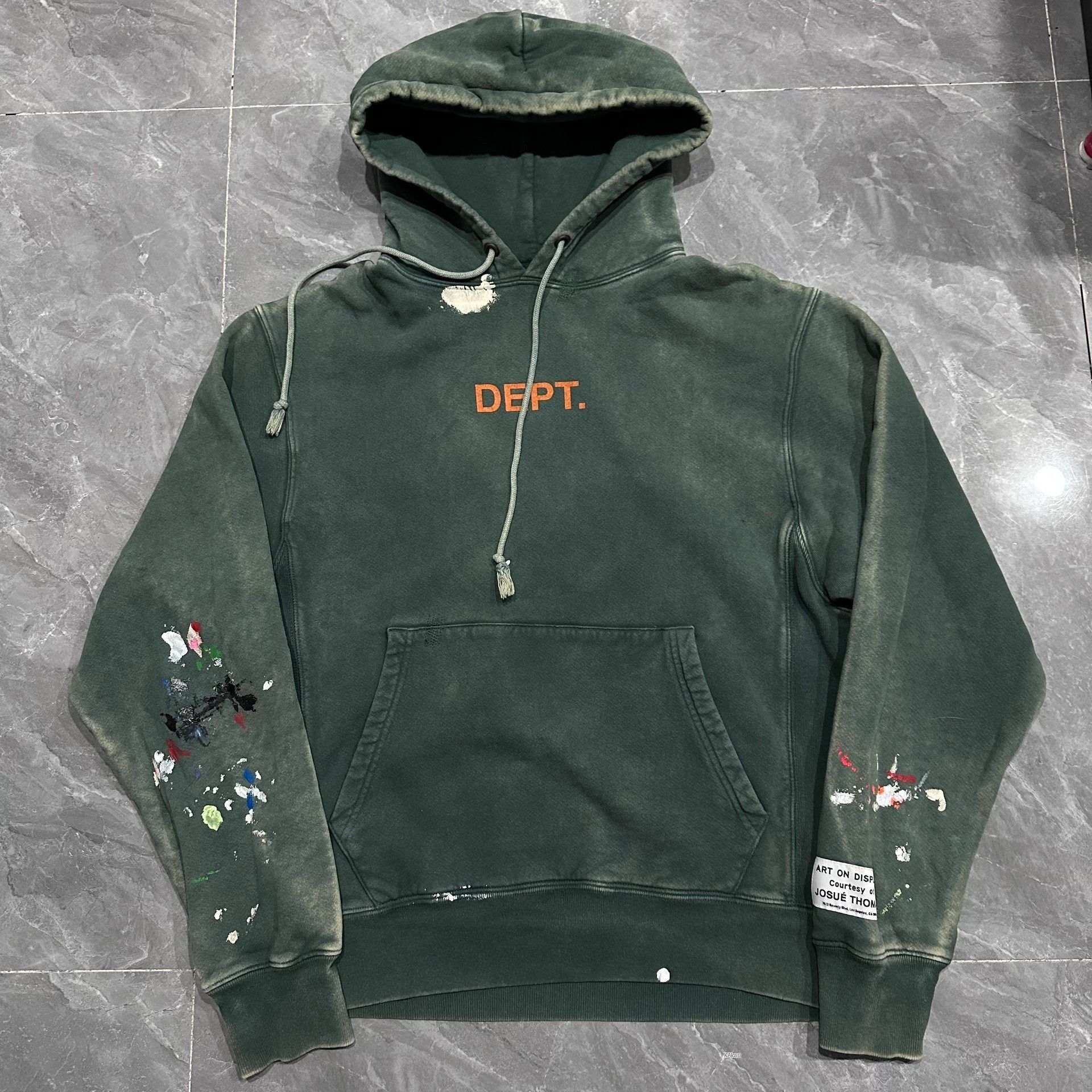 Gallery Dept. Gallery Dept Dark Green Splatter Paint Hoodie Size US M / EU 48-50 / 2 - 1 Thumbnail