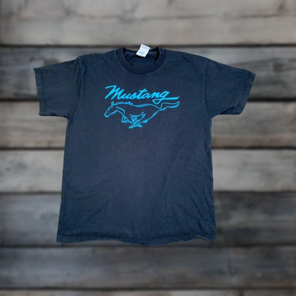 Delta Delta Ford Mustang Retro Graphic T-Shirt Adult Medium Black 90s Cars Mens Size US M / EU 48-50 / 2 - 1 Thumbnail