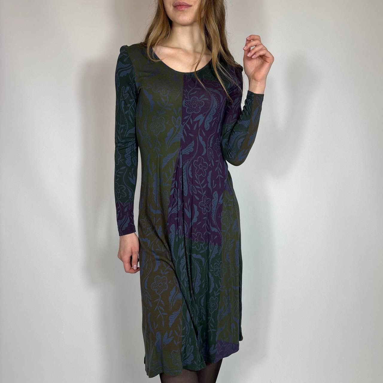 Gudrun Sjoden Vintage Y2K Gudrun Sjoden Retro Flared Midi Dress 90s Style Size S / US 4 / IT 40 - 1 Thumbnail