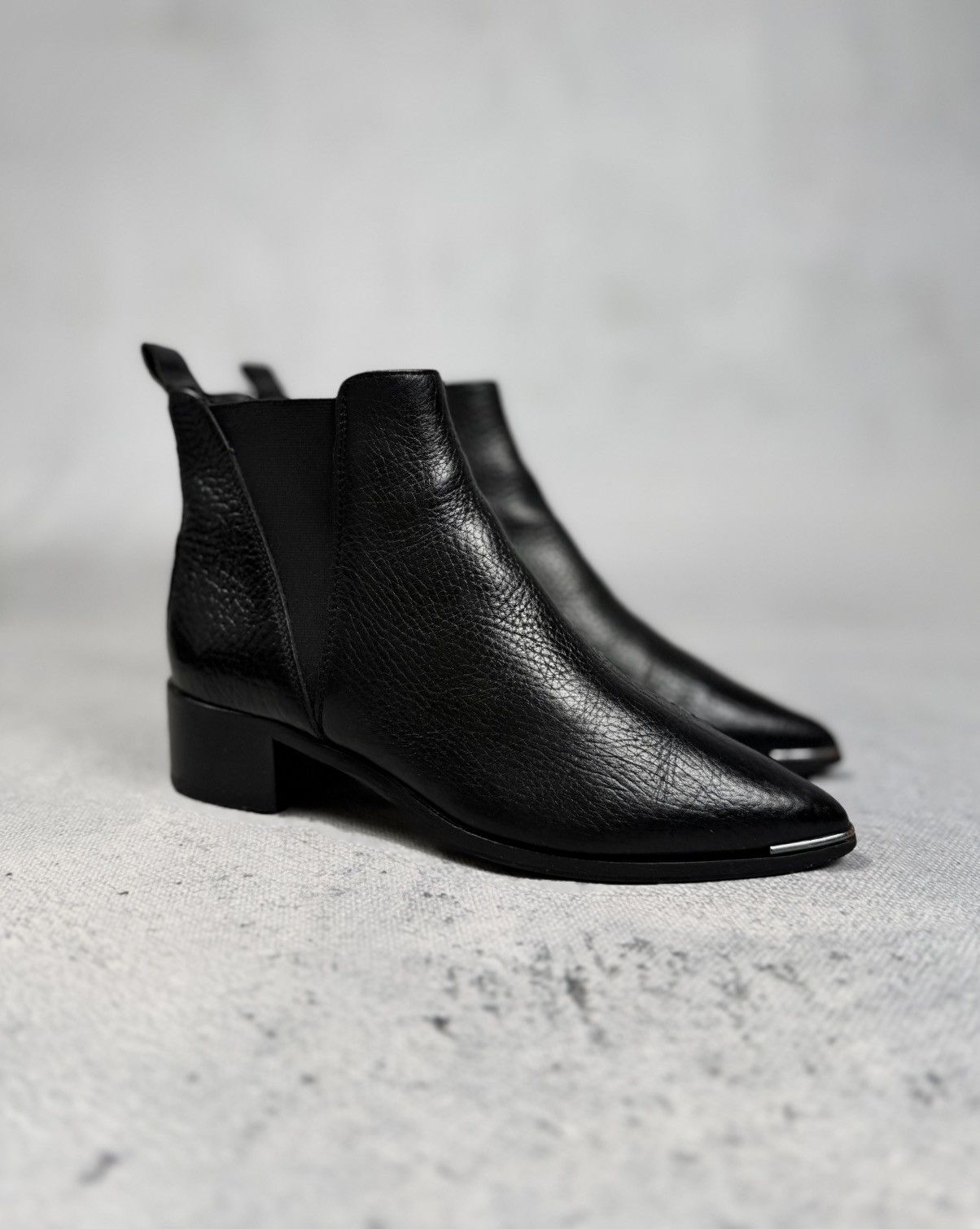 Acne Studios Acne Studios Jensen Black Leather Chelsea Boots Pointed Toe Size US 6 / IT 36 - 1 Thumbnail
