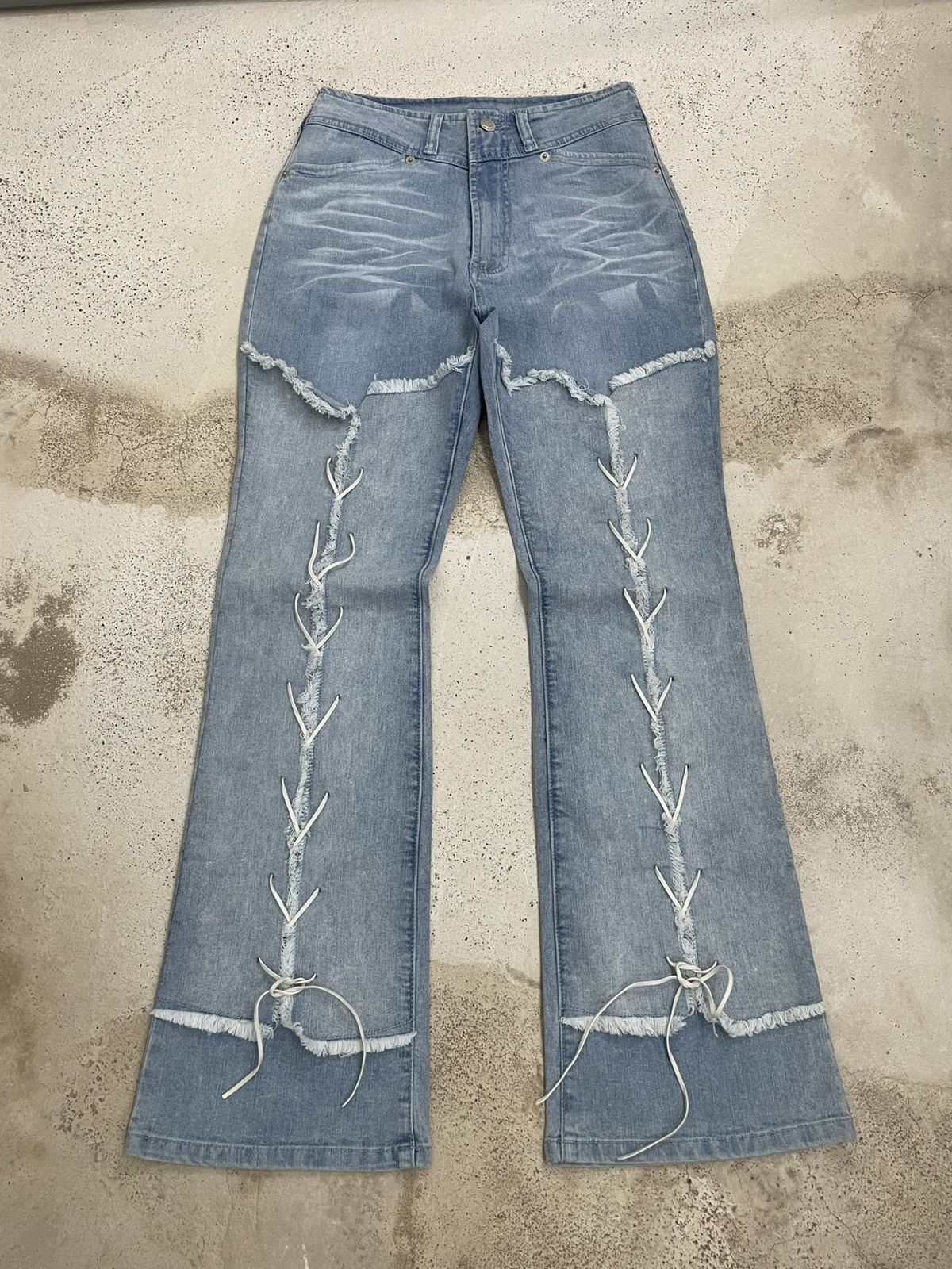 Other JB Tornado Mart Lace Style Stretch Denim Pants Size 25" / US 0 / IT 36 - 3 Thumbnail