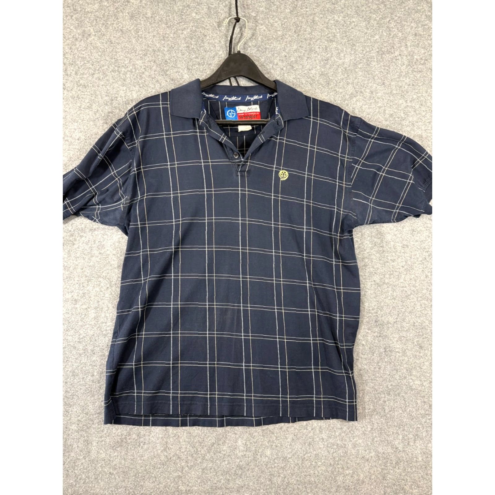 Wrangler VINTAGE Wrangler George Strait Polo Shirt Mens M Navy Blue Plaid Short Sleeve Size US M / EU 48-50 / 2 - 2 Thumbnail
