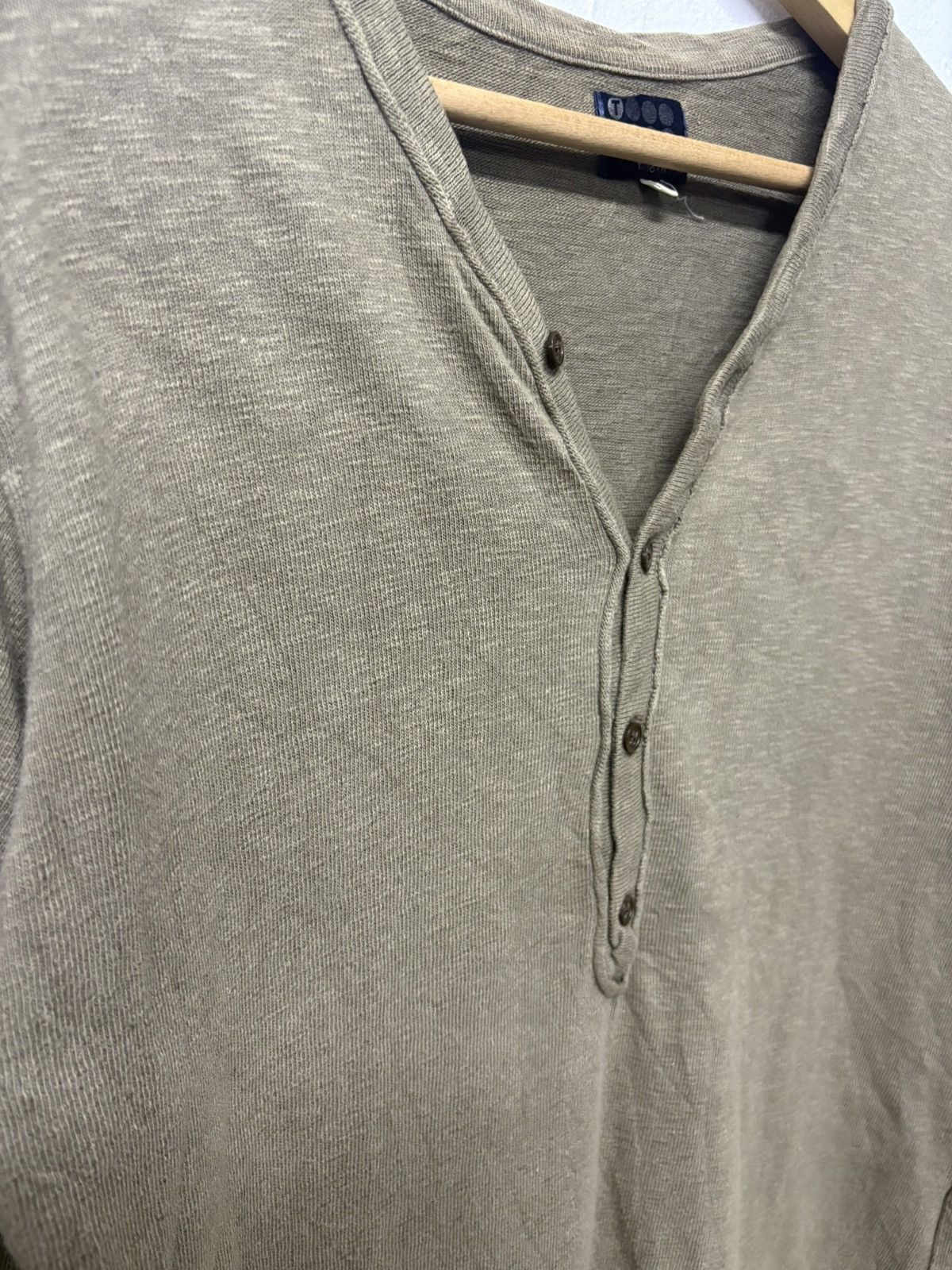 Greg Lauren Olive Green LS Henley Inspired by Greg Lauren Size US M / EU 48-50 / 2 - 9 Thumbnail