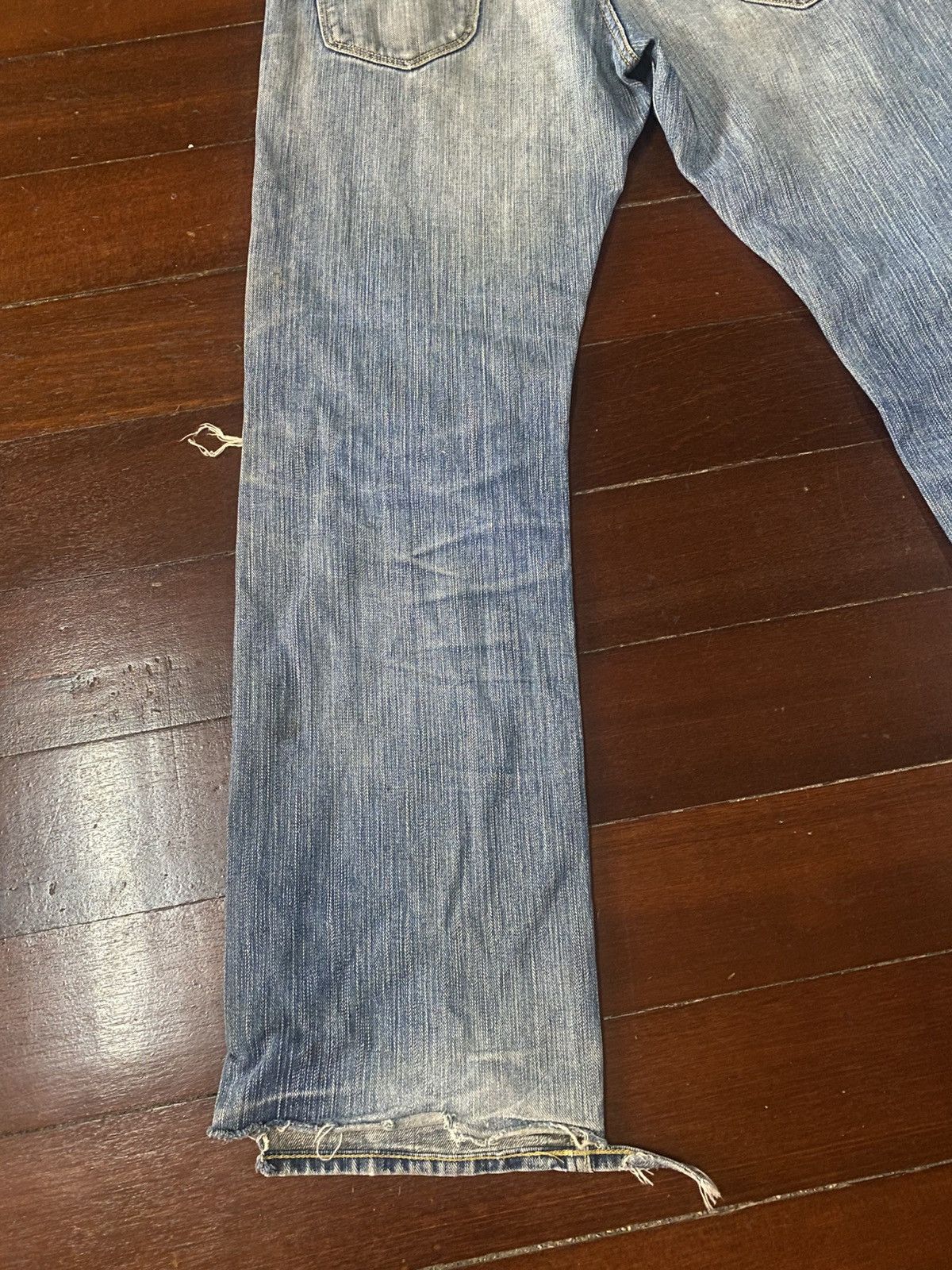 Lee Vintage Lee Distressed Faded ripped Denim Jeans flare Size US 36 / EU 52 - 9 Thumbnail