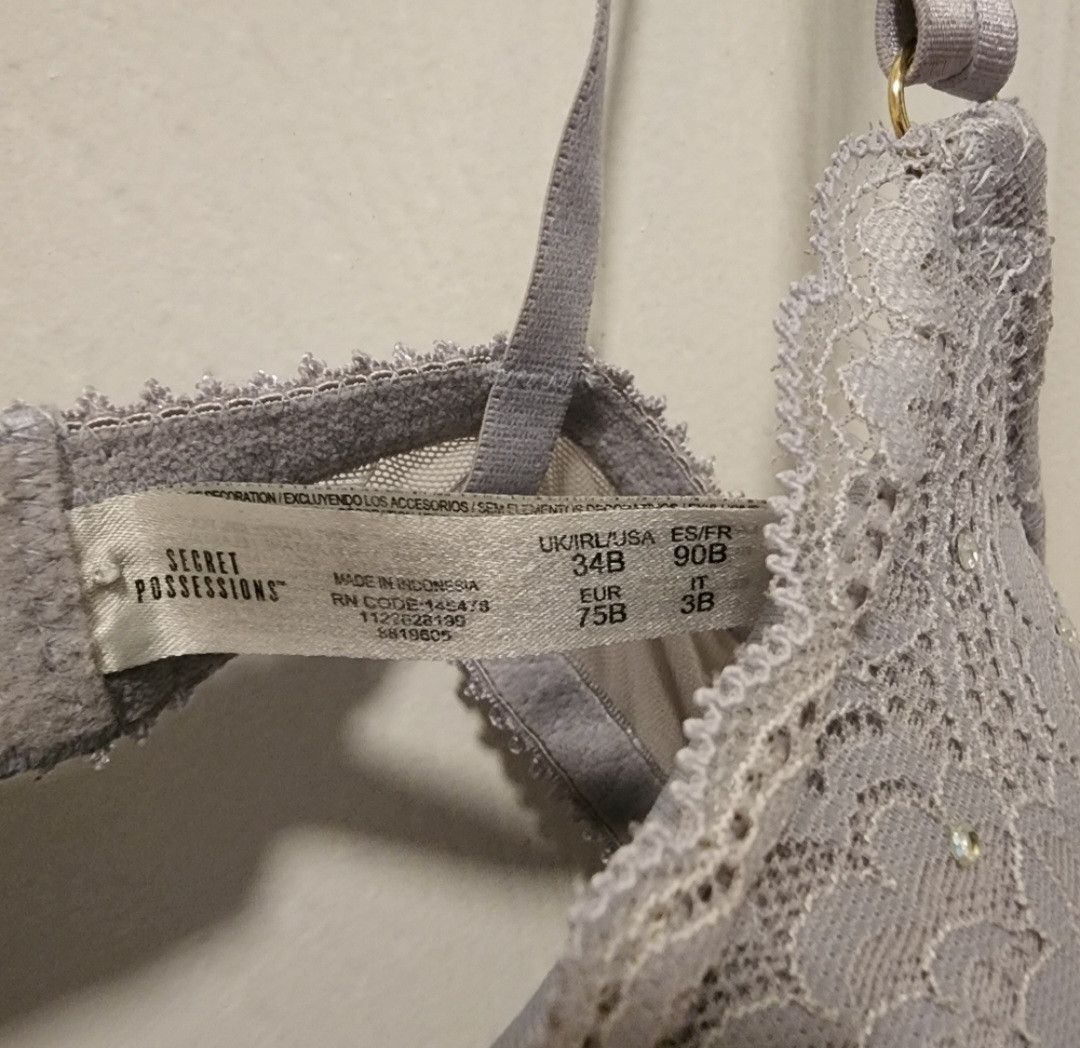 Other Primark Secret Possessions Blue Rhinestone Push Up Bra 34B Size ONE SIZE - 2 Thumbnail