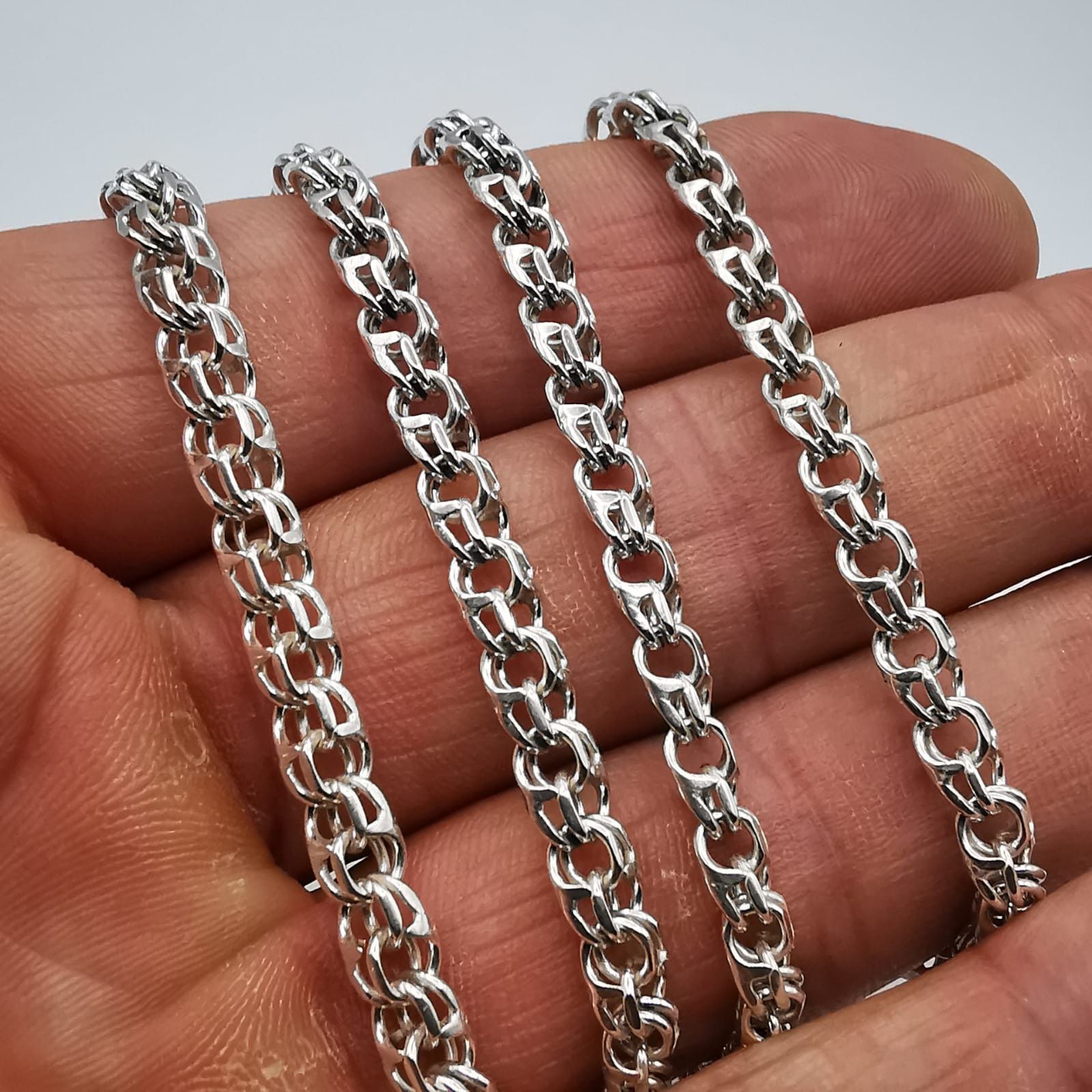 Sterling Silver Vintage Chain, 925 Sterling Silver, Signed 26,08g Size ONE SIZE - 7 Thumbnail