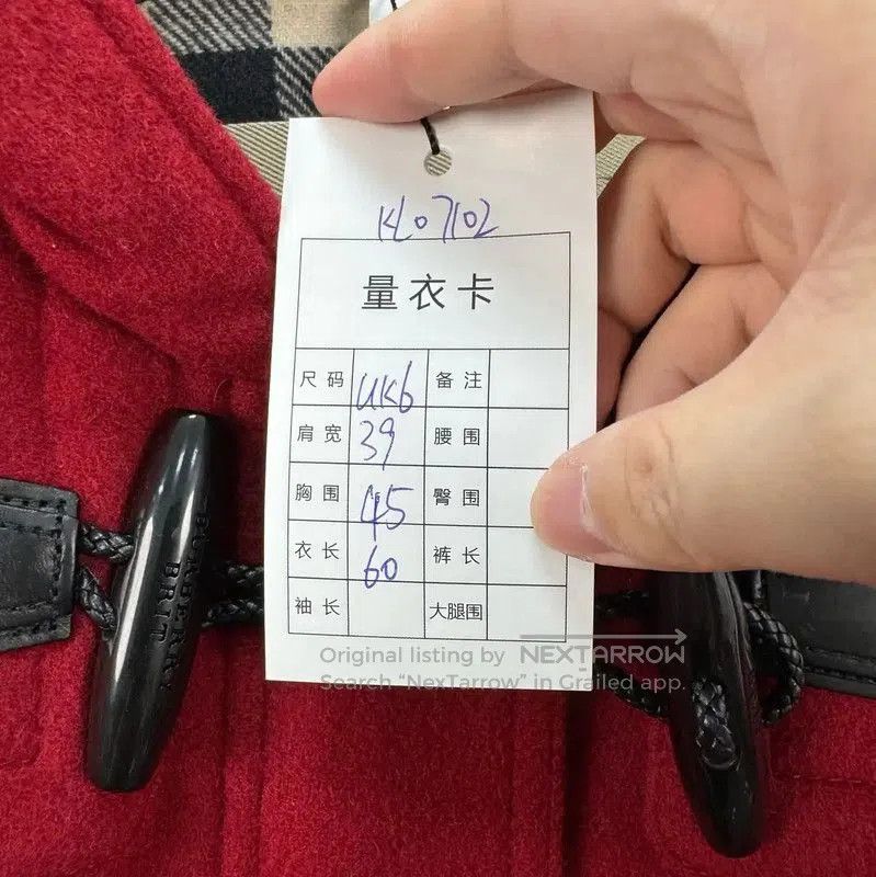 Burberry Burberry Red Wool Toggle Coat for Women. Size M / US 6-8 / IT 42-44 - 8 Thumbnail