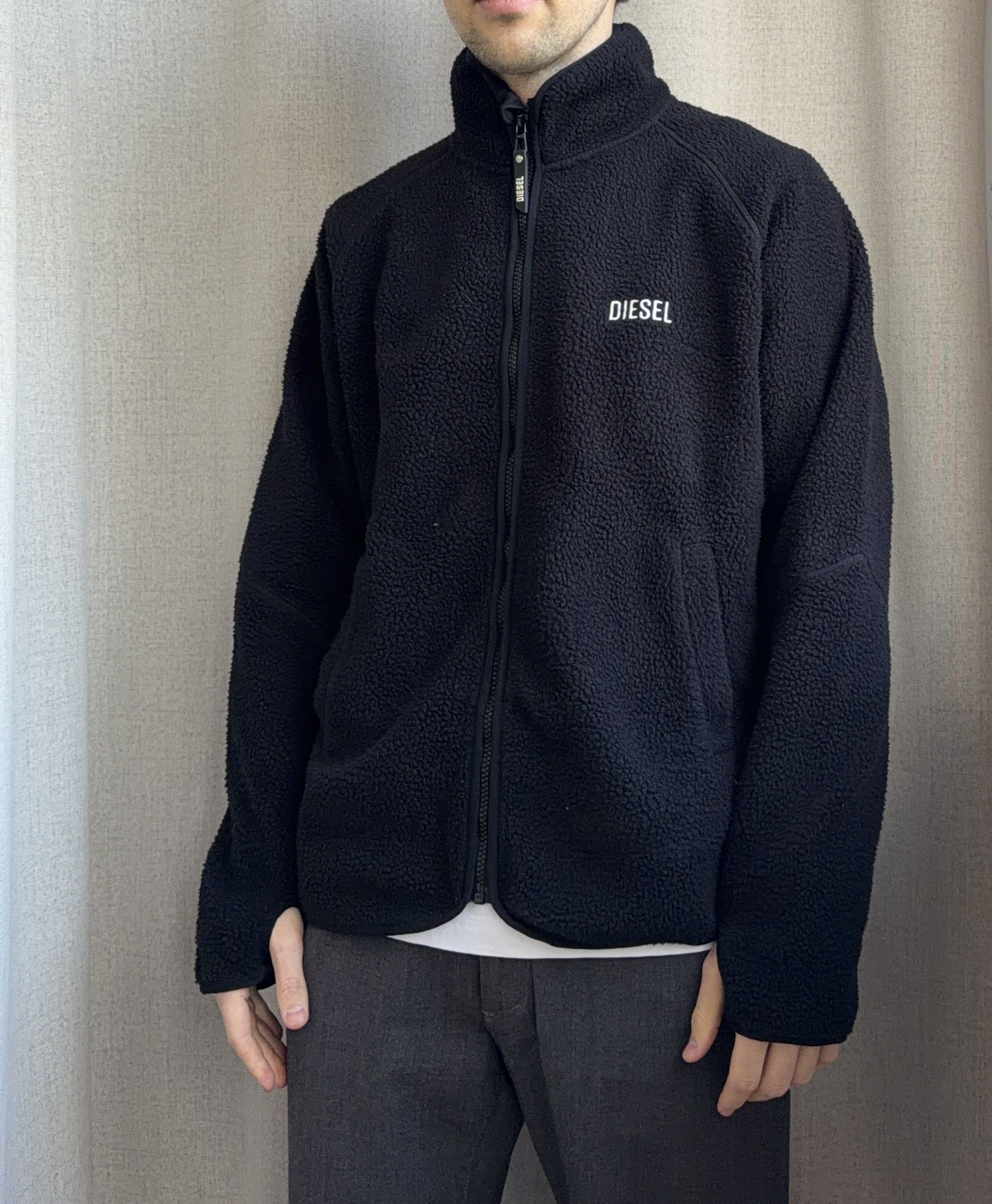 Diesel Diesel Black Teddy Fleece Full Zip Gorpcore Style Jacket Size US M / EU 48-50 / 2 - 2 Thumbnail