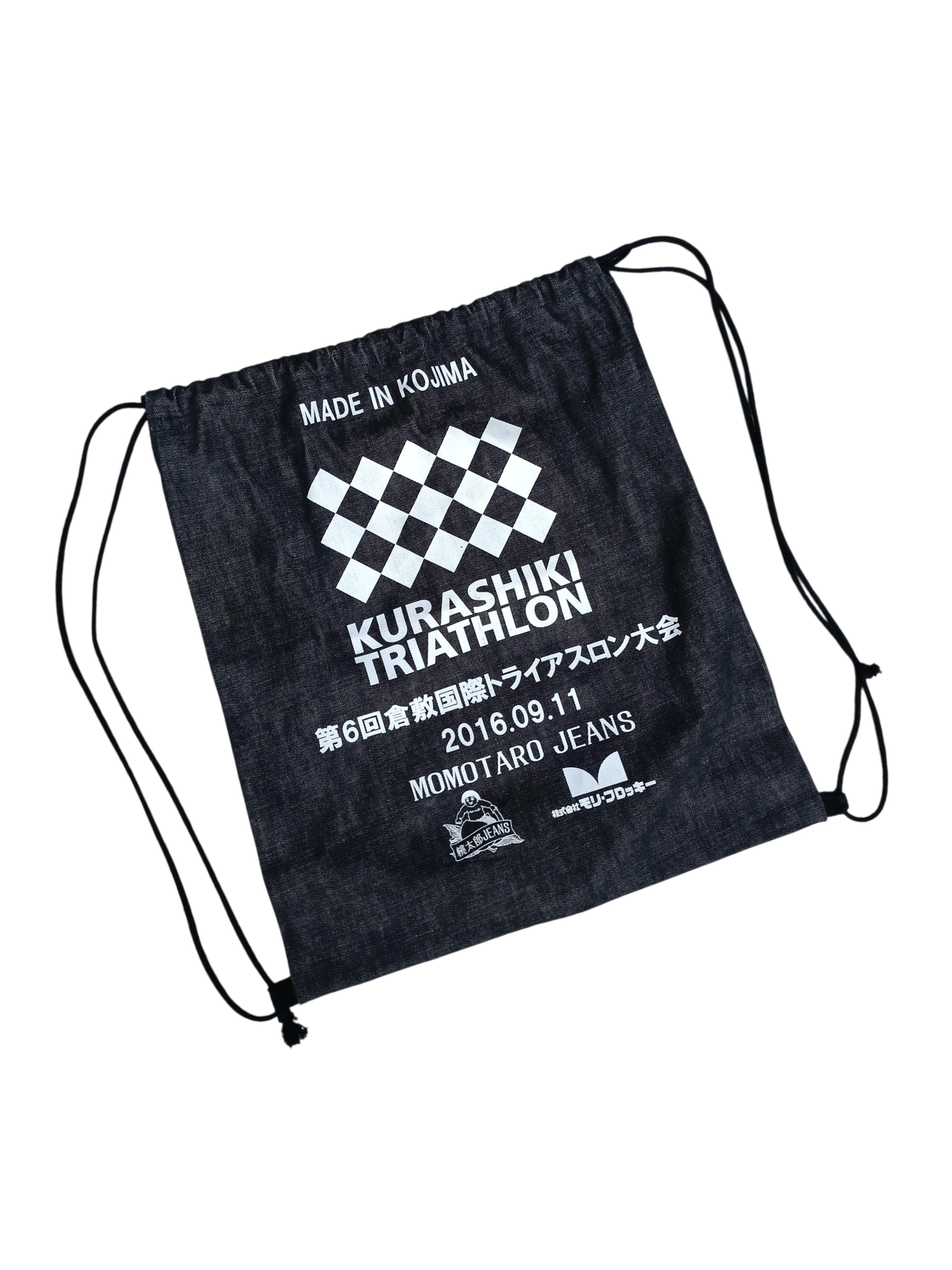 Momotaro Jeans Kurashiki Triathlon By Momotaro Jeans Drawstrings Bag Denim Size ONE SIZE - 1 Thumbnail