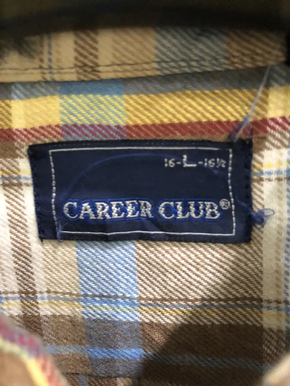Flannel × Vintage Vintage Career Club Plaid Tartan Flannel Shirt 👕 Size US L / EU 52-54 / 3 - 3 Thumbnail