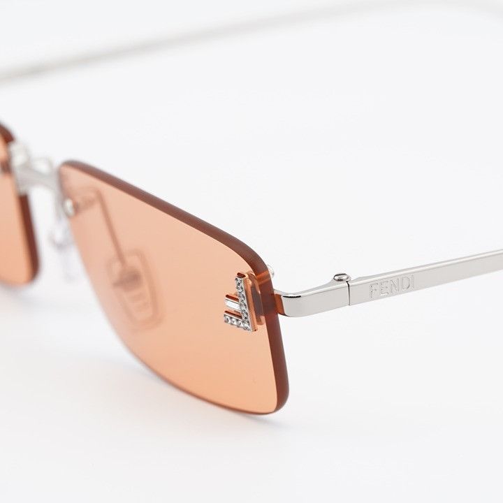 Fendi Fendi FE4172US 16J Sunglasses Silver Rectangle Frame, Red Size ONE SIZE - 9 Thumbnail