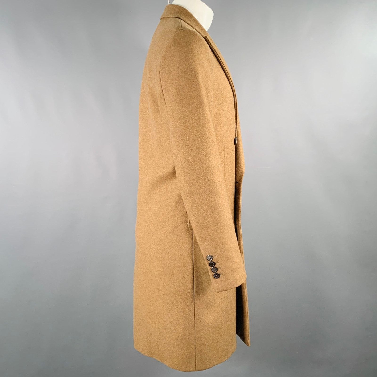 AMI AMI Size 36 Camel Wool Blend Double Breasted Coat Size US S / EU 44-46 / 1 - 3 Thumbnail