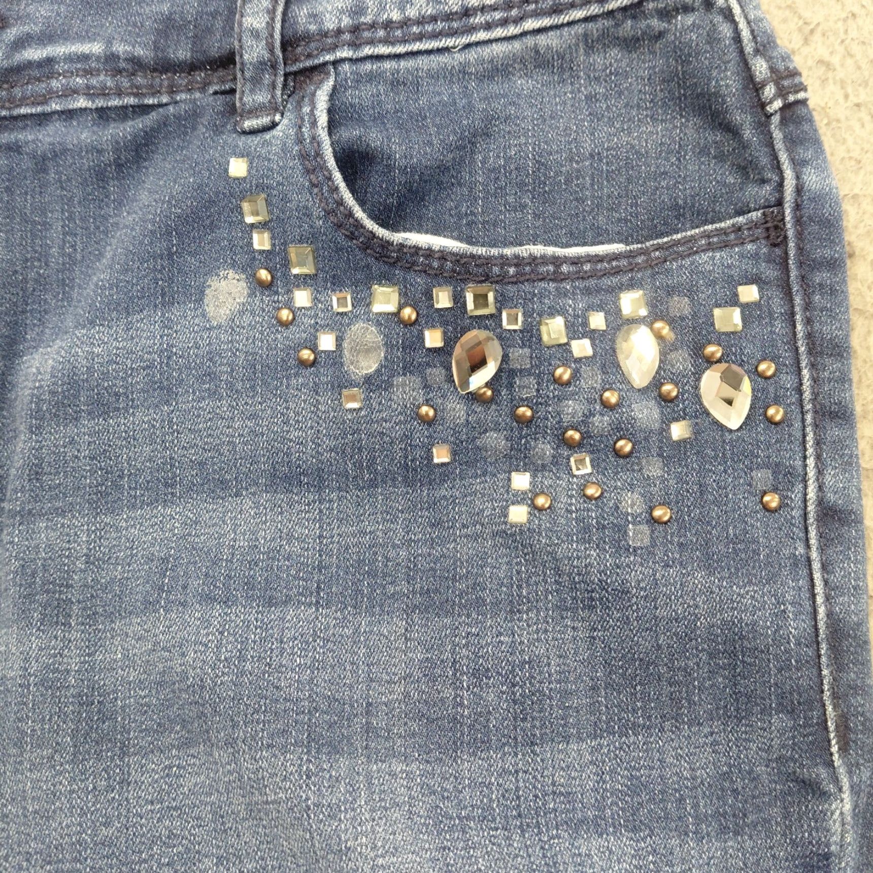 Vintage CATO CLASSIC Jeans Women’s Size 12 Blue Denim Distressed Sequin Whiskered READ Womens Jeans Regular 12 Blue Denim Size 34" / US 12 / IT 48 - 3 Thumbnail