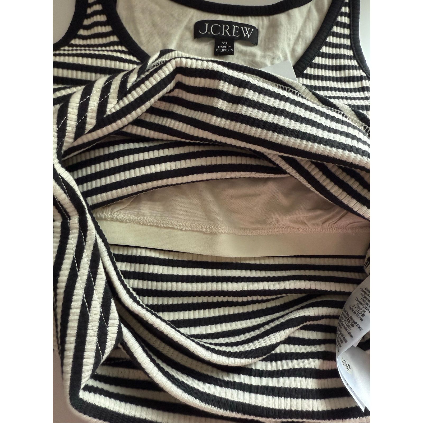 J.Crew $45 New J.Crew Vintage rib shelf bra tank top in stripe - XS Size XS / US 0-2 / IT 36-38 - 7 Thumbnail