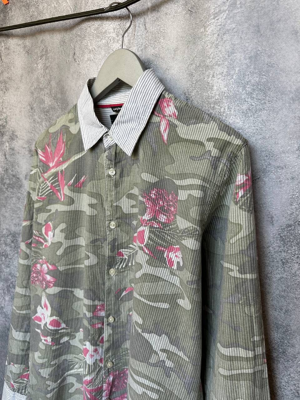 Diesel Diesel Fiftyfivedsl Rare Flowered Shirt Striped Button Up LS Size US M / EU 48-50 / 2 - 6 Thumbnail