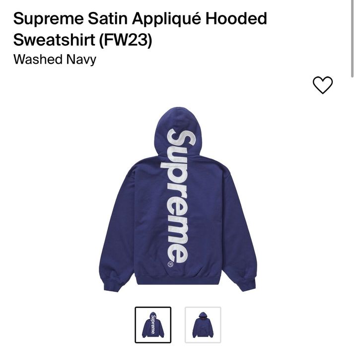 Supreme Supreme satin appliqué hooded sweatshirt | Grailed