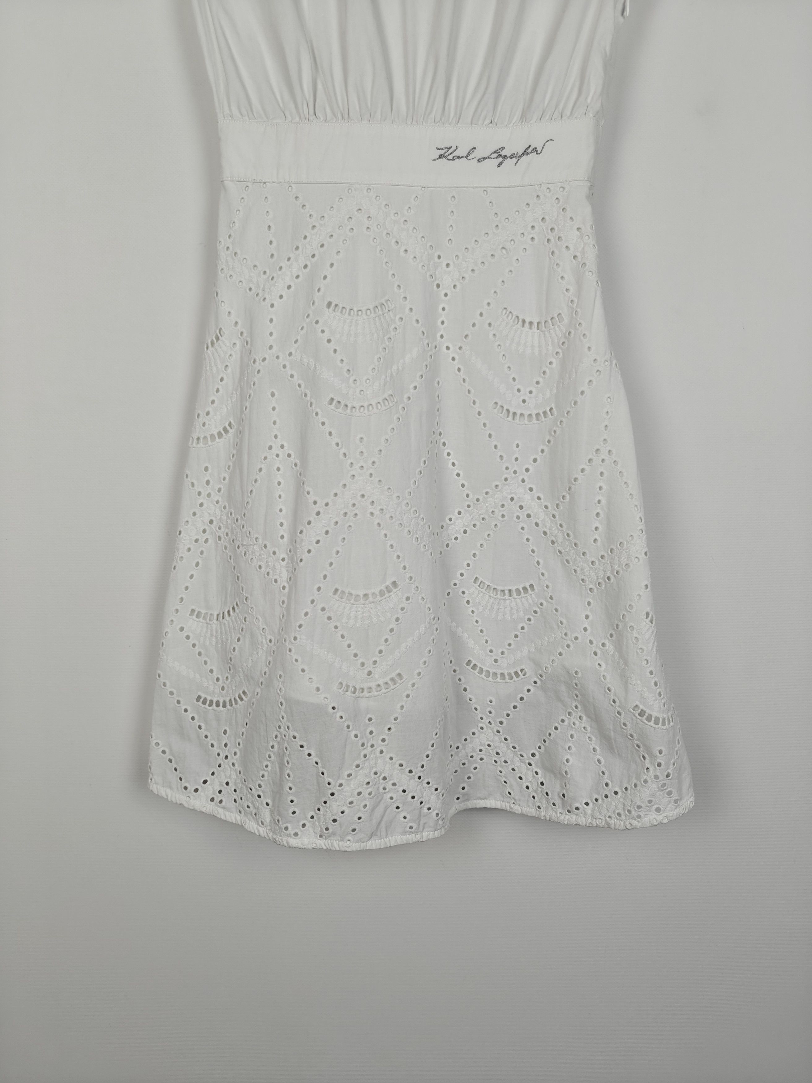 Karl Lagerfeld Karl Lagerfeld White Dress Cotton size IT38 Size XS / US 0-2 / IT 36-38 - 3 Thumbnail