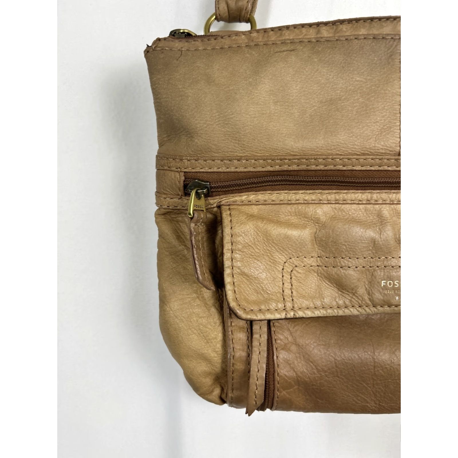 Fossil Fossil Shoulder Bag Brown Leather Crossbody Zipper Front Flap 11x11.5x2 Women Size ONE SIZE - 2 Thumbnail