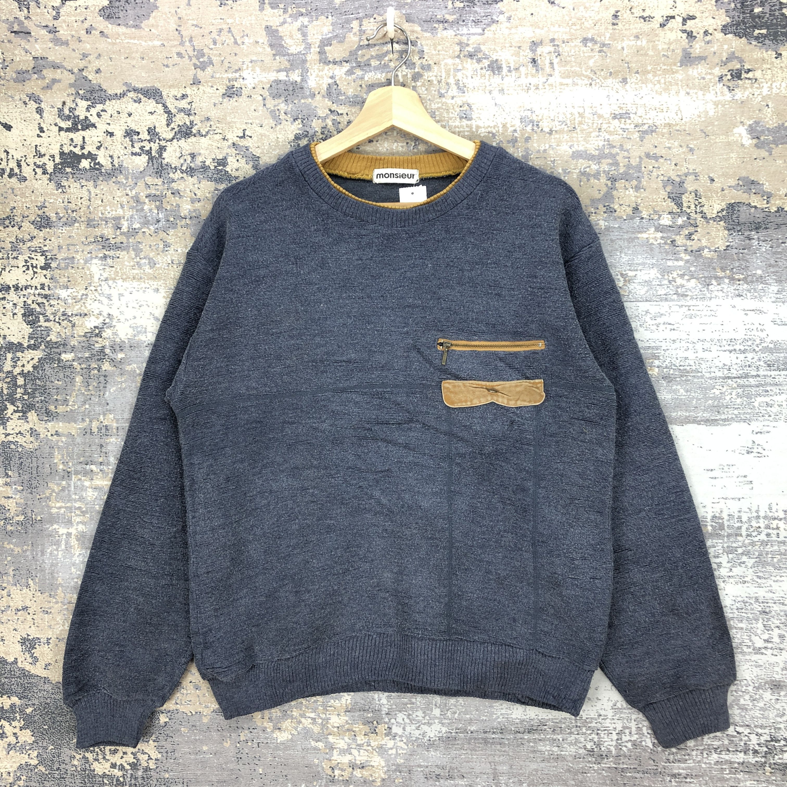 Japanese Brand Vintage 90s Monsieur Sweater Monsieur Sweatshirt Jumper Size US M / EU 48-50 / 2 - 1 Thumbnail